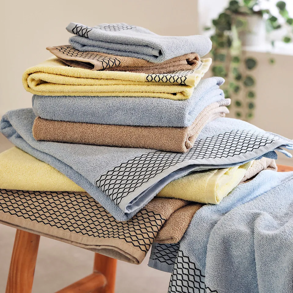 Maison - Serviette de toilette pur coton - bleu clair