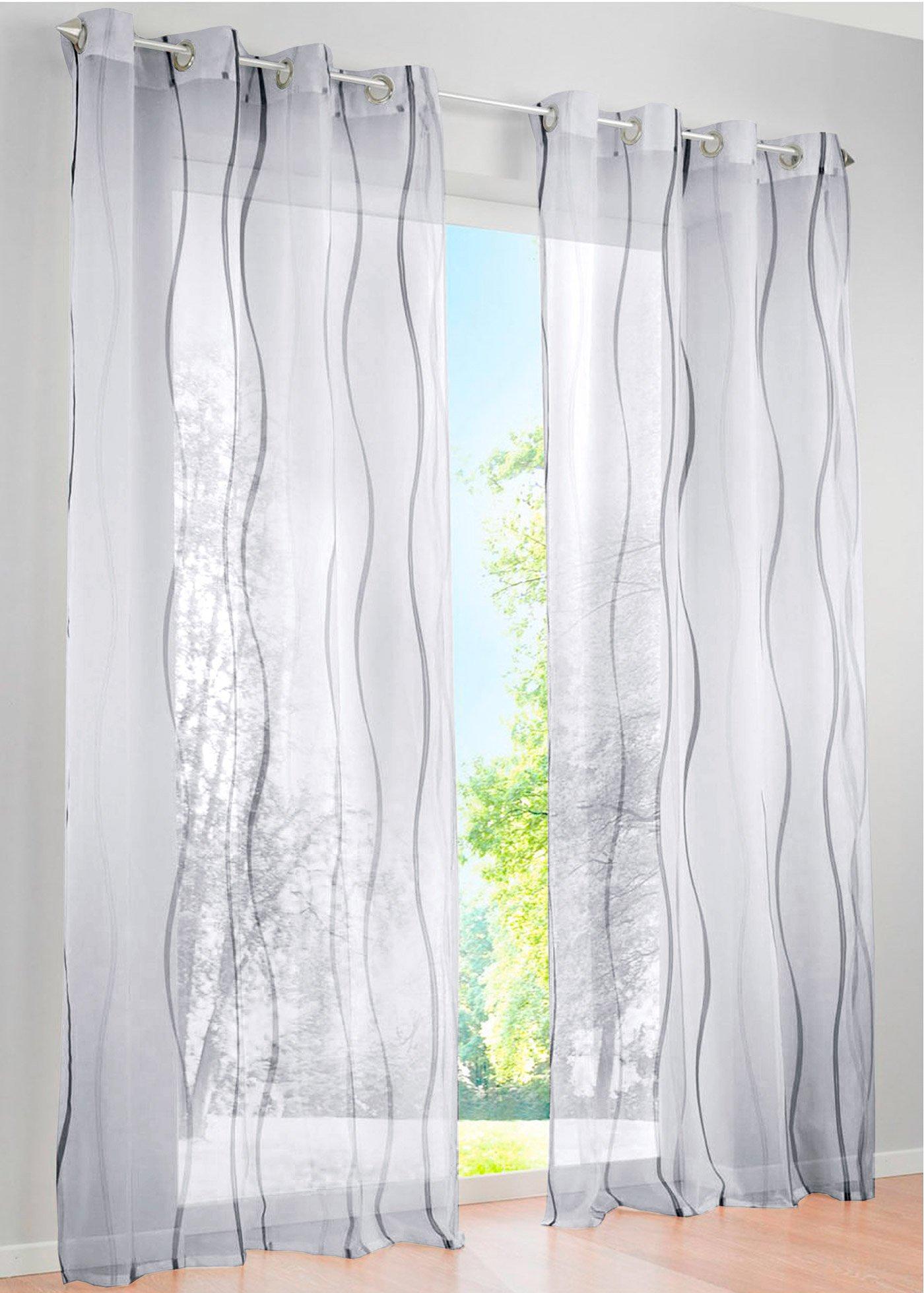 Voilage avec imprimé vague, (1 pce.)