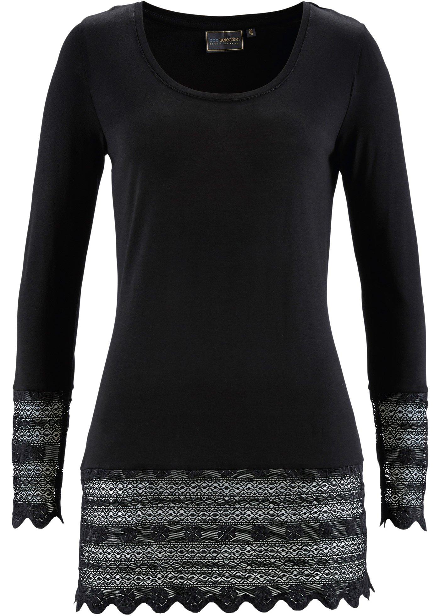 T-shirt long à dentelle