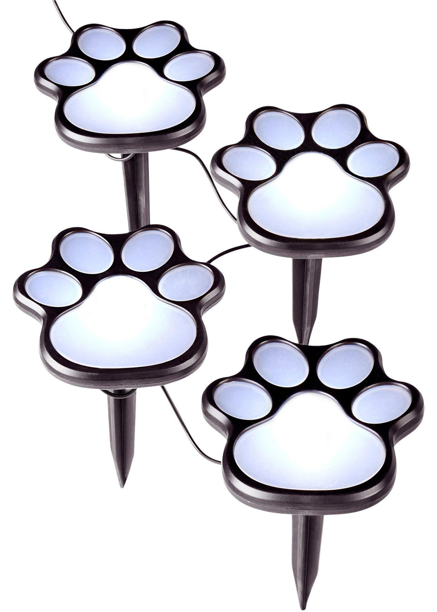 Éclairage solaire Pattes de chien (Ens. 4 pces.)