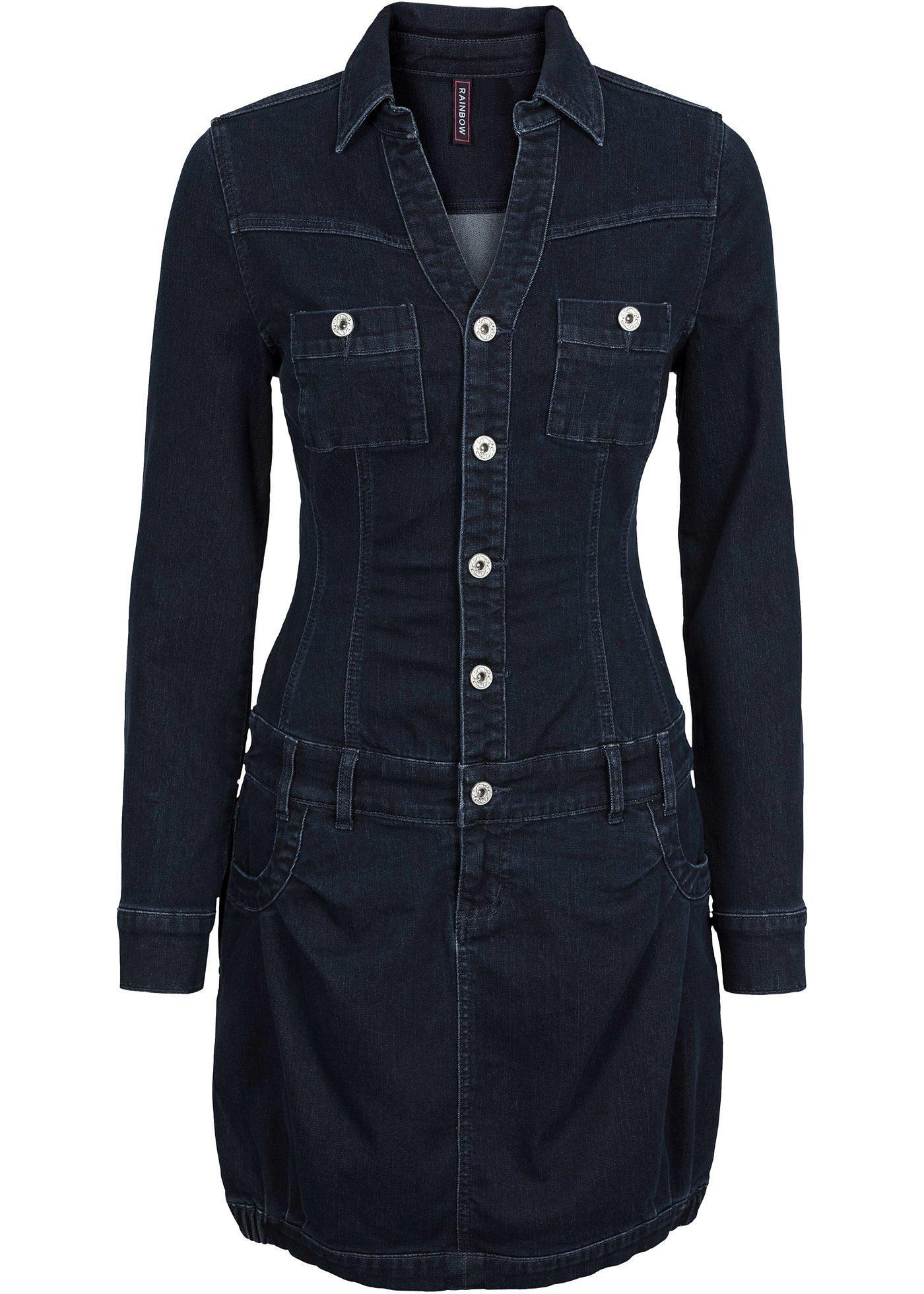 Robe en jean manches longues avec jupe ballon