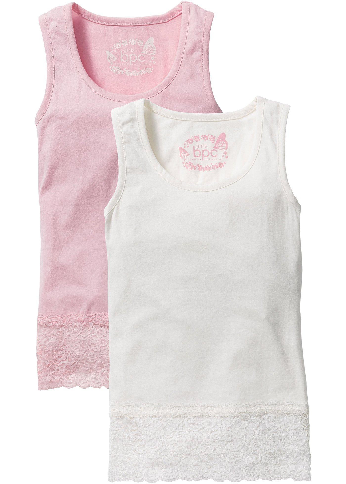 Lot de 2 tops avec base en dentelle