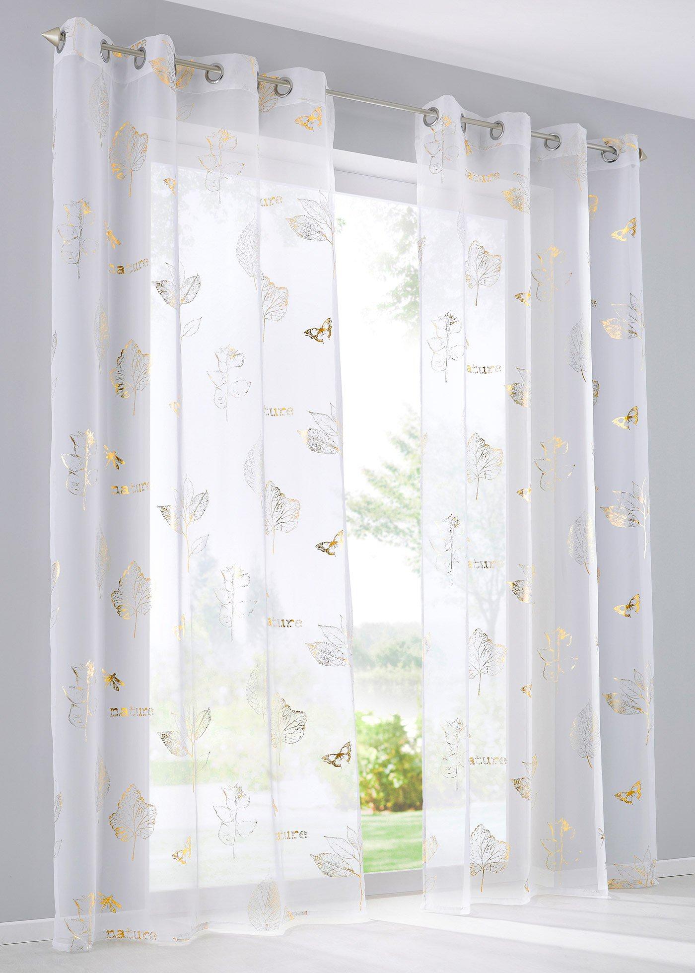 Voilage à imprimé brillant (1 pce.)