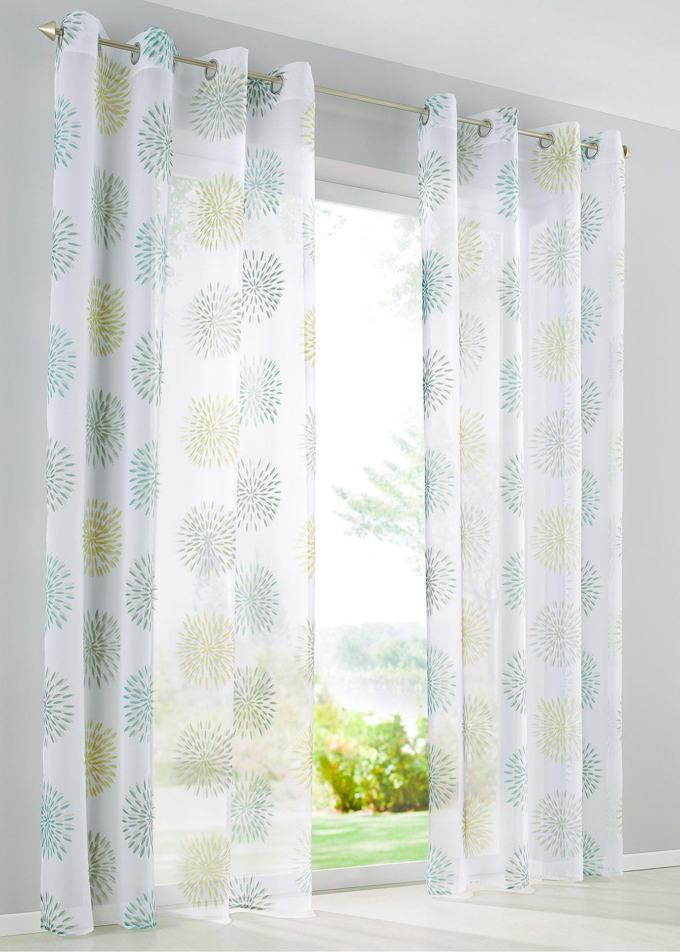 Voilage transparent à imprimé cercles (1 pce.)