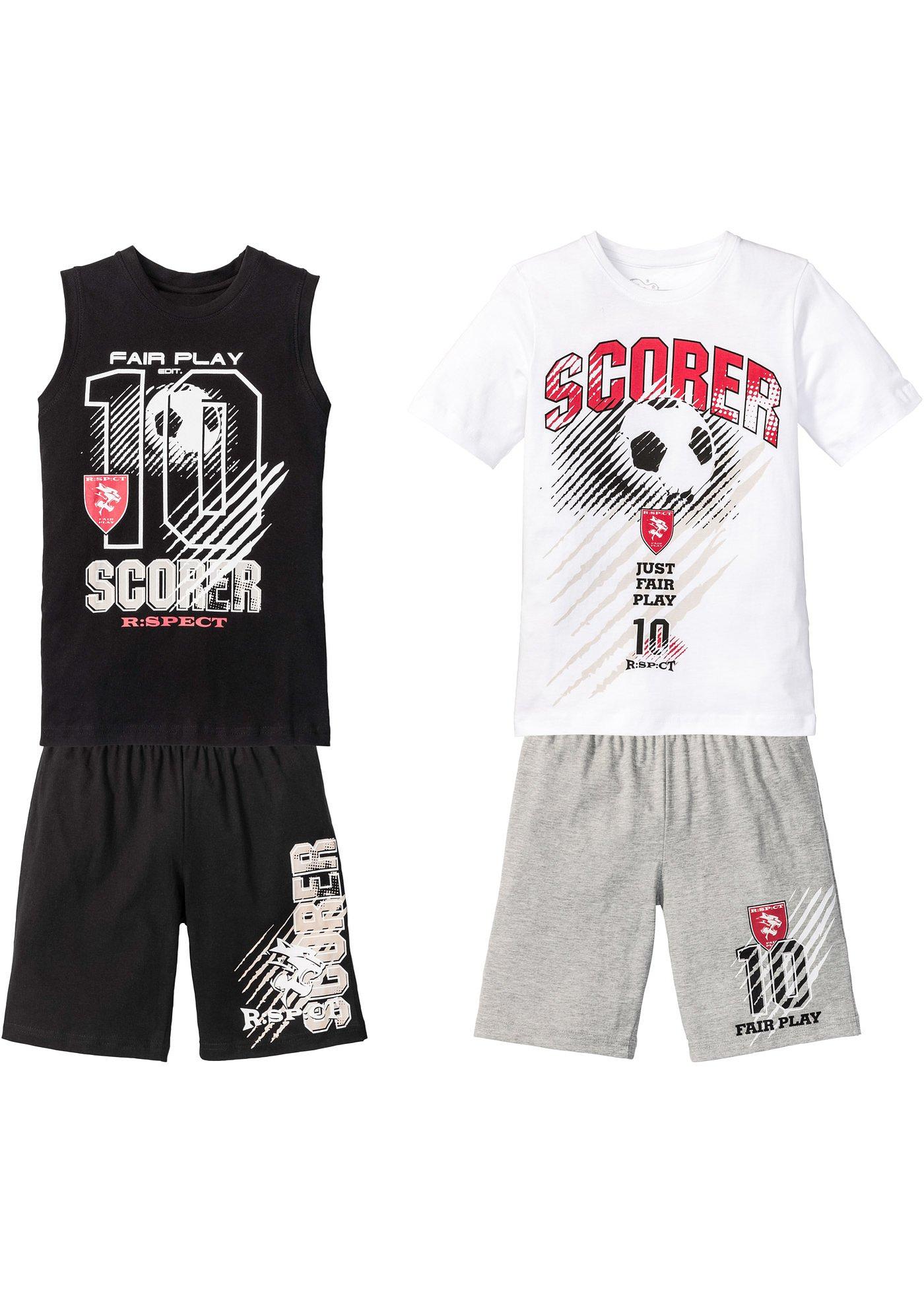 T-shirt + débardeur + bermudas garçon (Ens. 4 pces.)