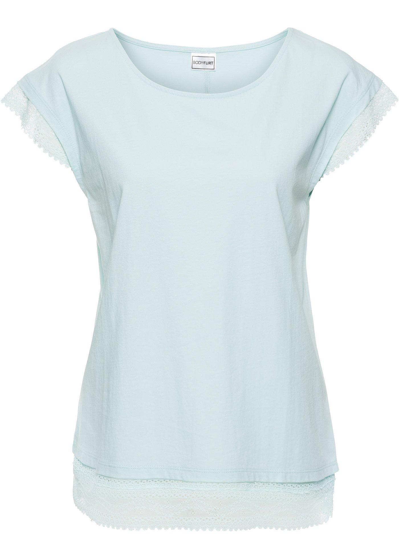 T-shirt boxy à dentelle