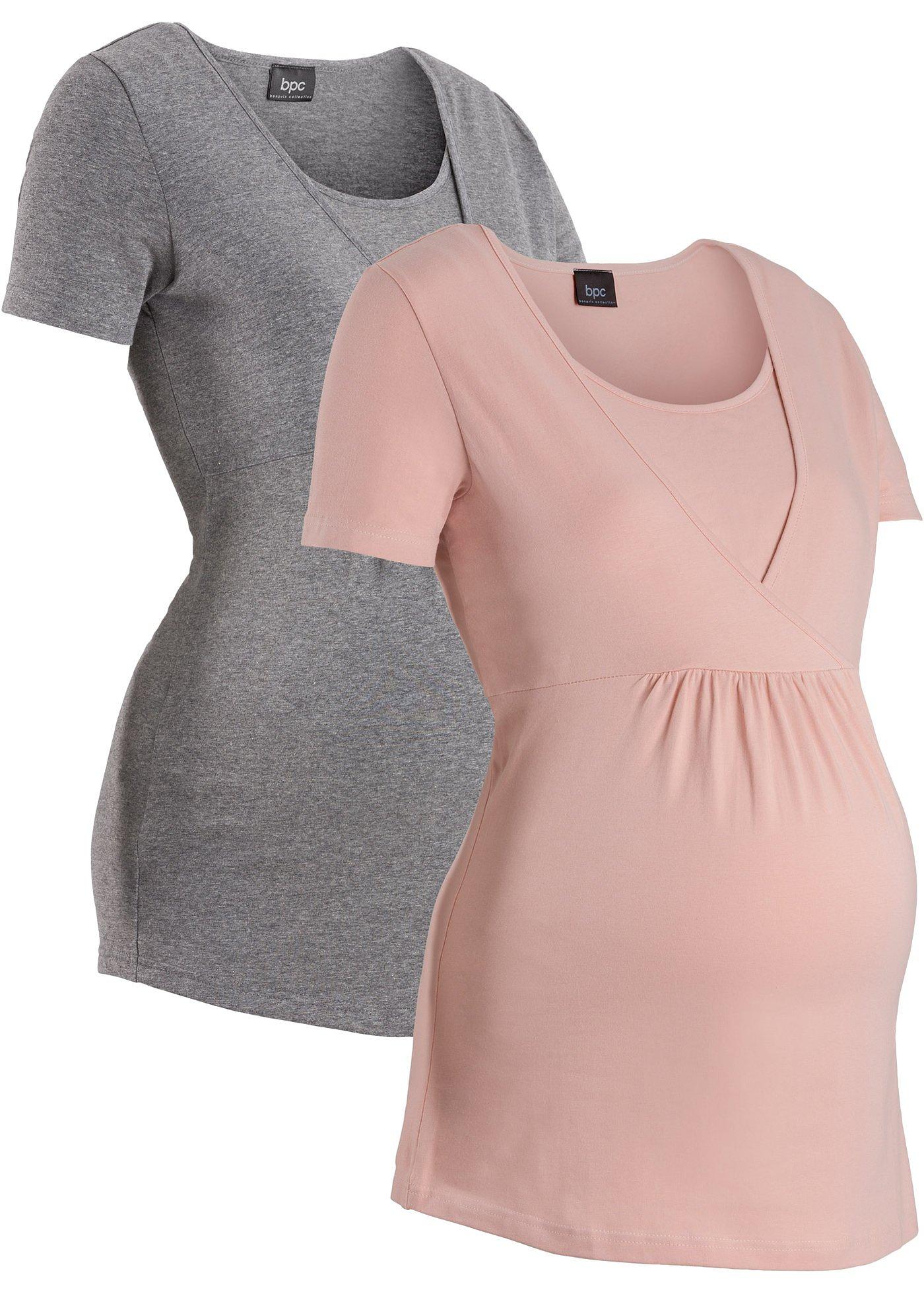 Lot de 2 T-shirts de grossesse et d'allaitement