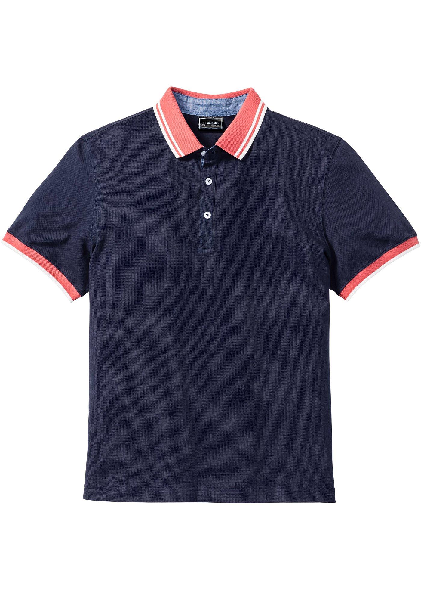 Polo avec col contrastant, manches courtes