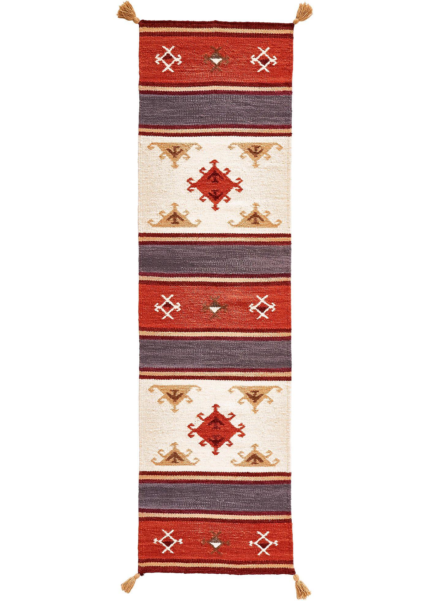 Tapis kilim avec houppes