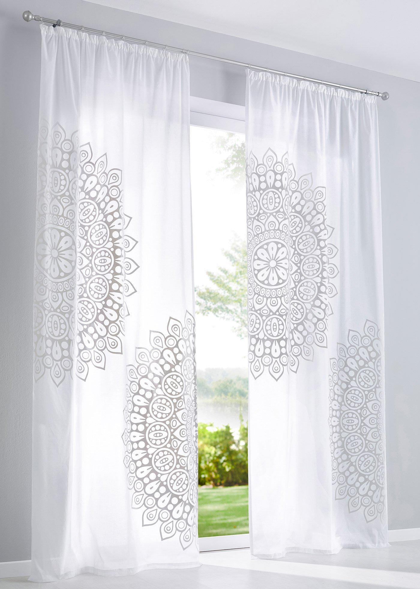 Voilage imprimé ornement (1 pce.)