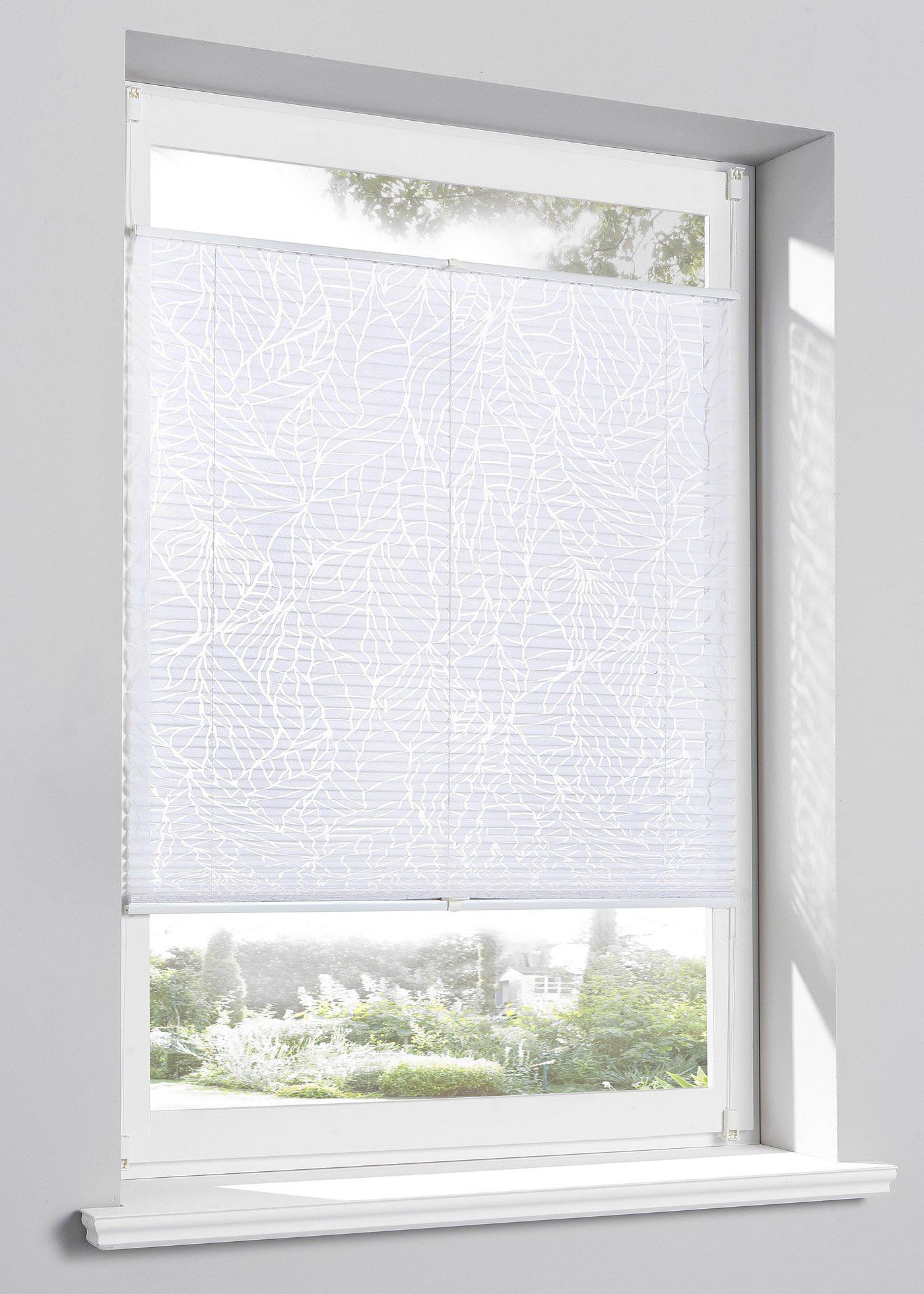 Store plissé motif végétal dévoré