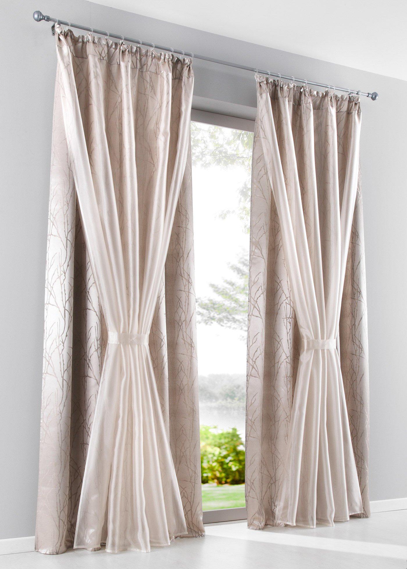 Voilage double épaisseur avec embrasse (1 pce.)