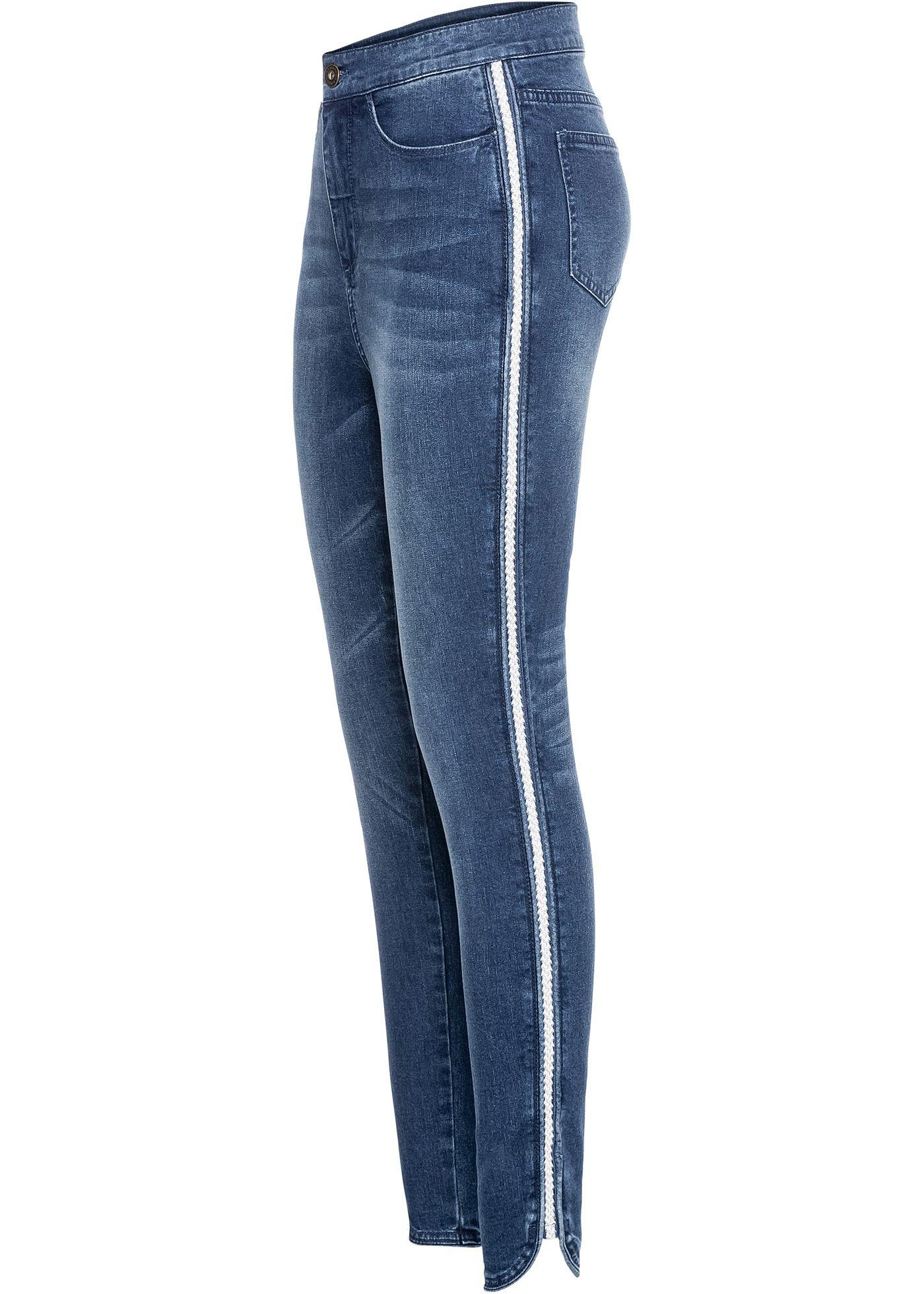 Jean Super Skinny raccourci à empiècement brillant