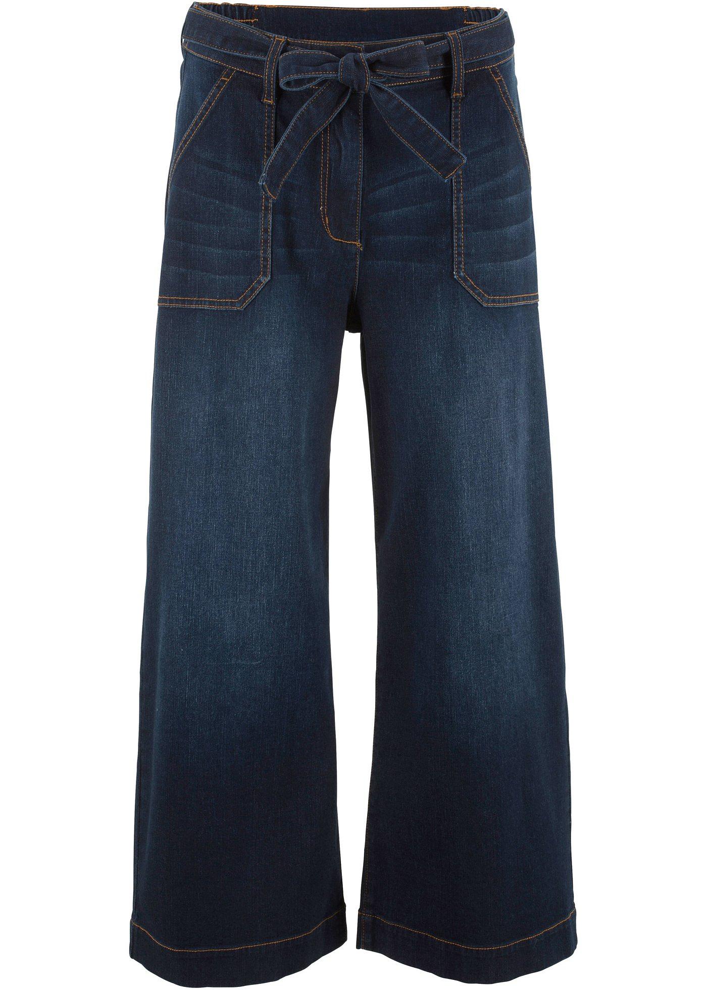 Image de Jean 7/8 taille haute à ceinture nouée, Loose Fit