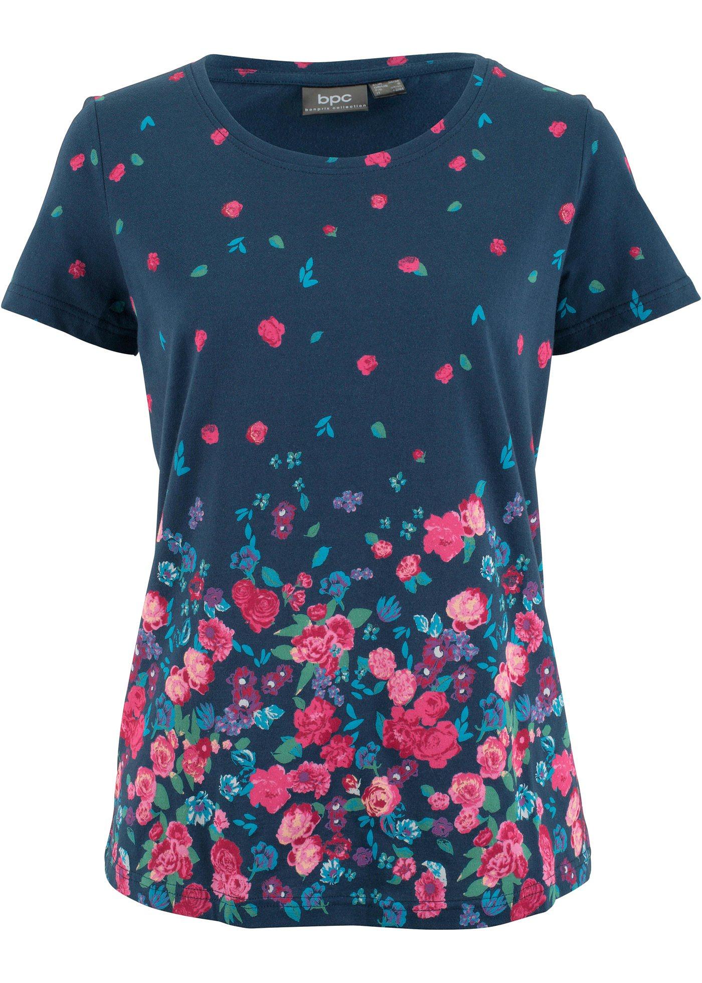 T-shirt manches courtes à fleurs