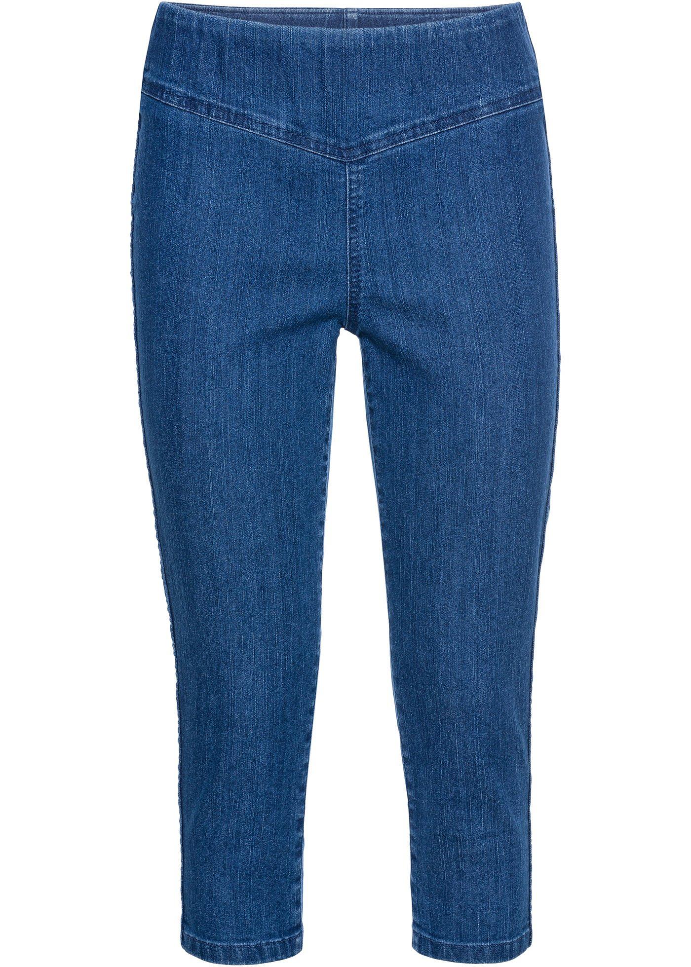 Corsaire en jean confort extensible avec taille modelante