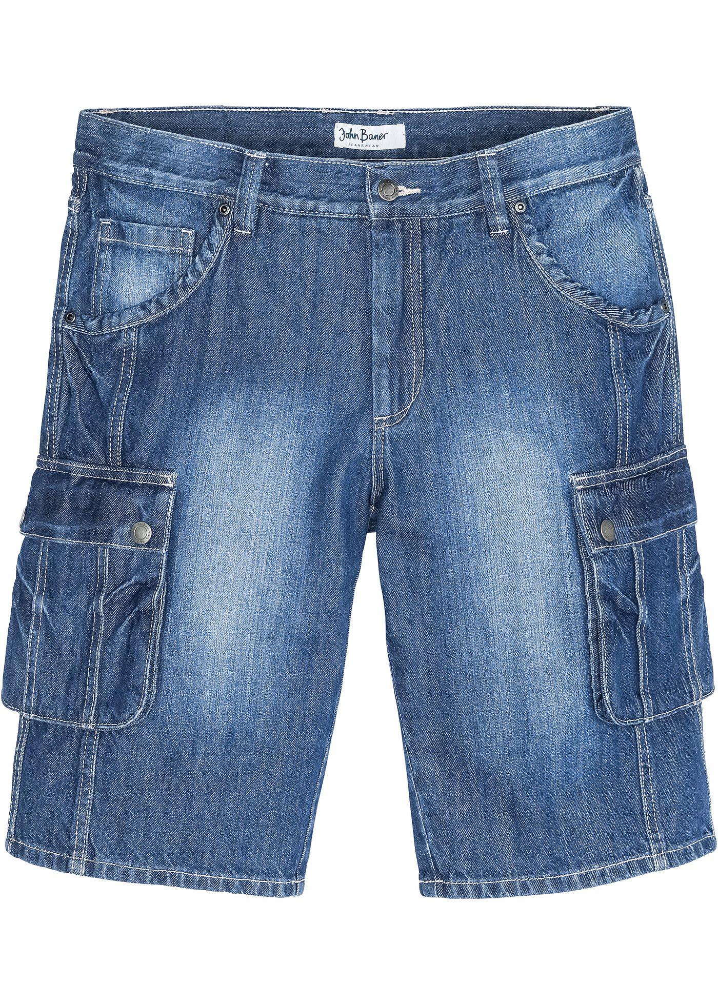 Bermuda cargo en jean Regular Fit