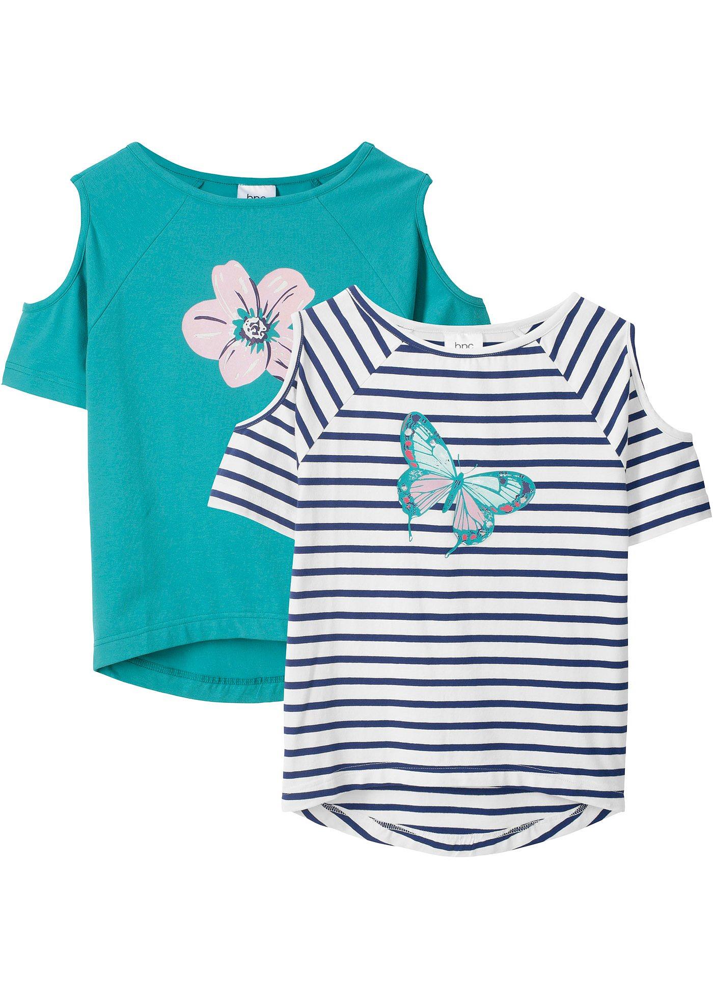 Image de Lot de 2 T-shirts fille avec épaules découpées