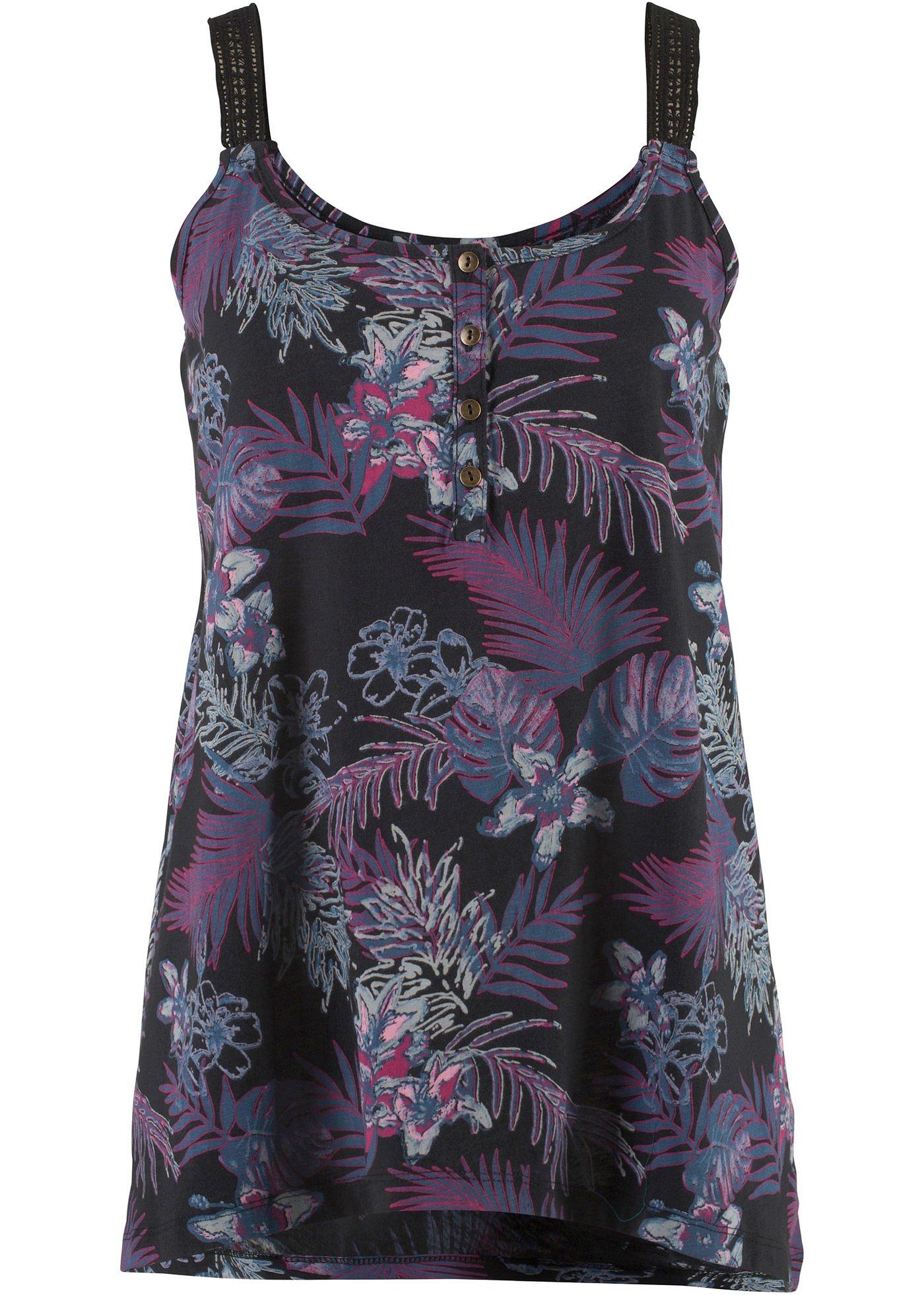 Top à bretelles spaghetti avec imprimé floral