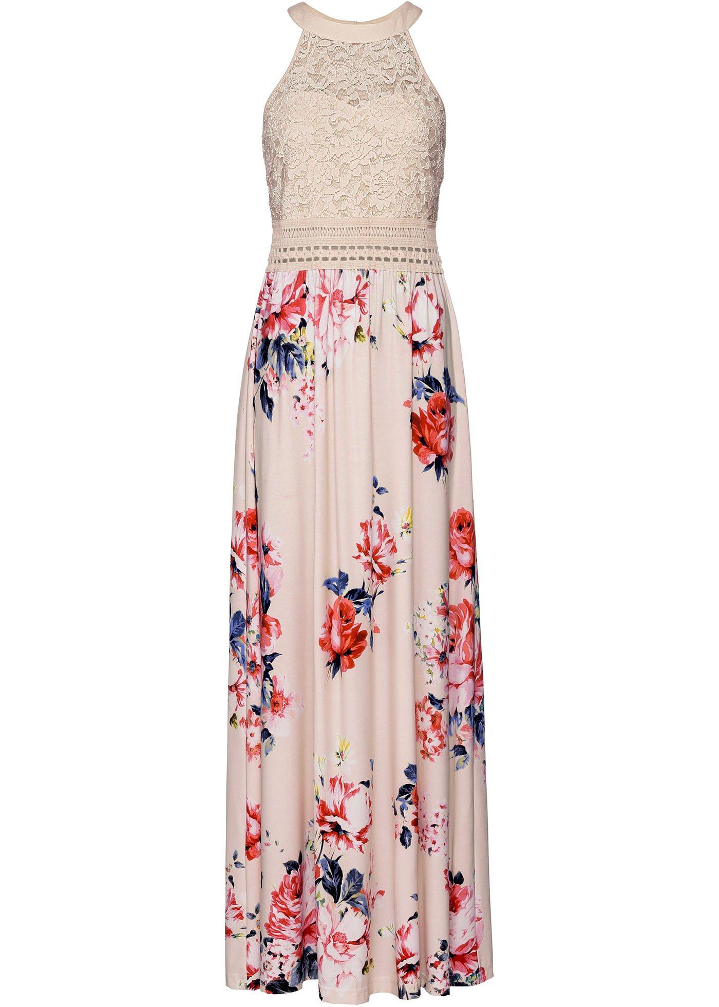 Robe longue à imprimé floral en taille courte