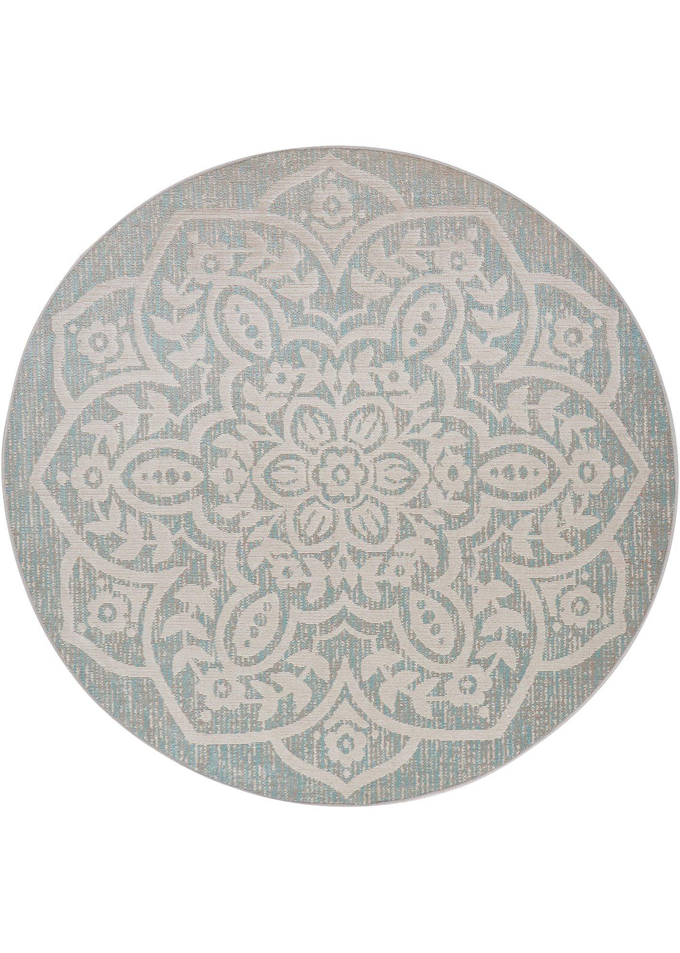 Tapis rond intérieur et extérieur grand motif ornement