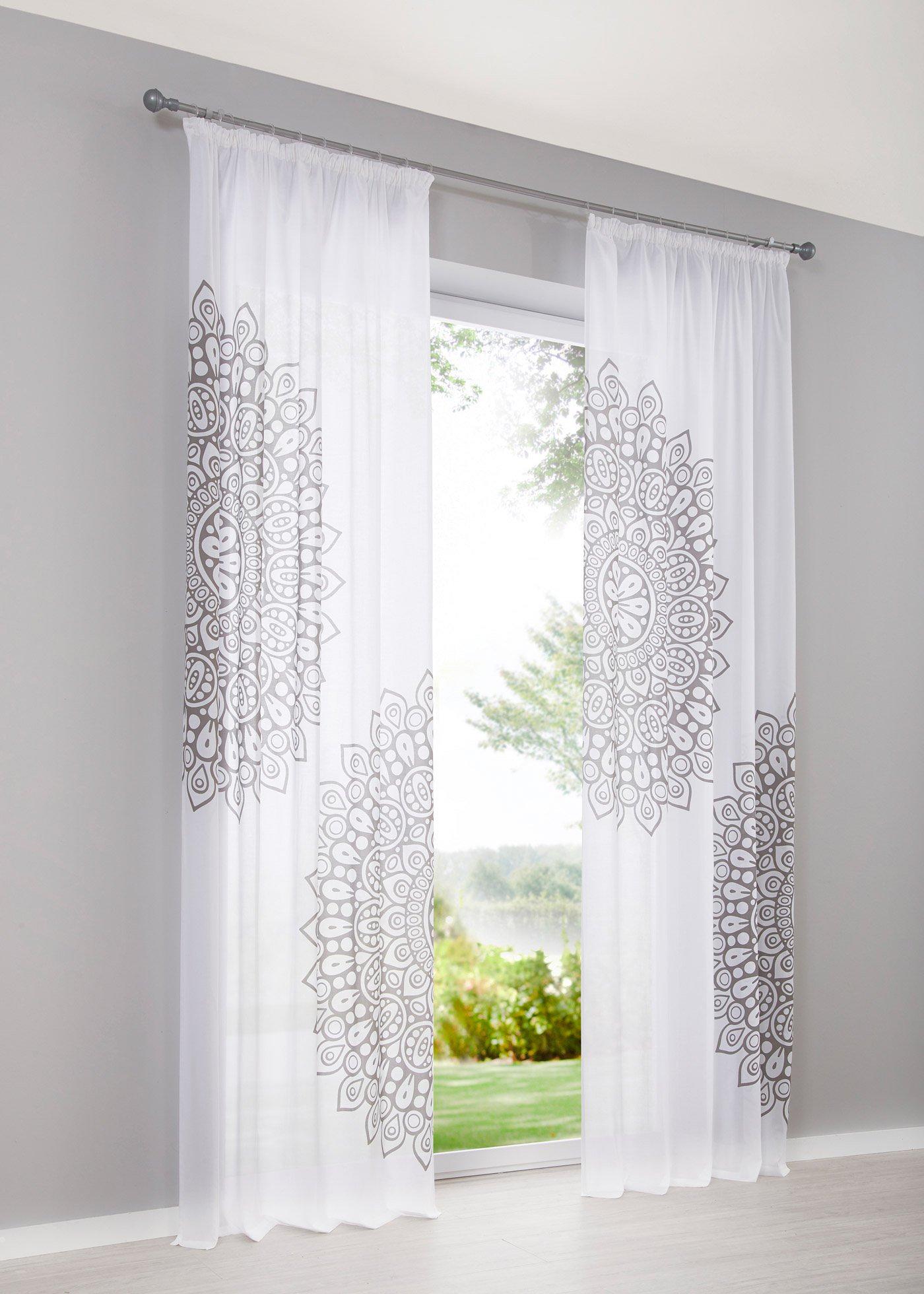 Voilage imprimé ornement (1 pce.)