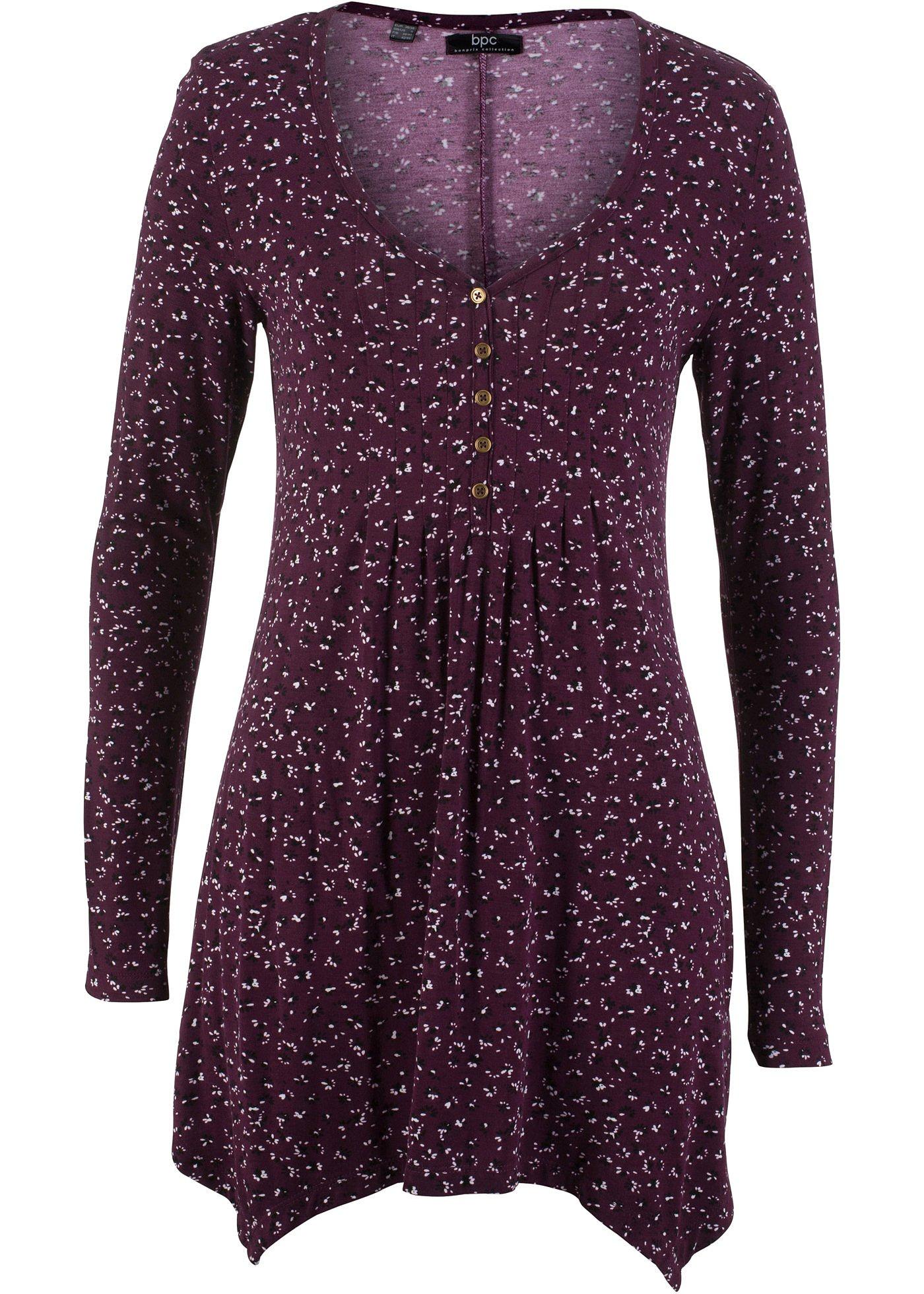 T-shirt à pans, manches longues