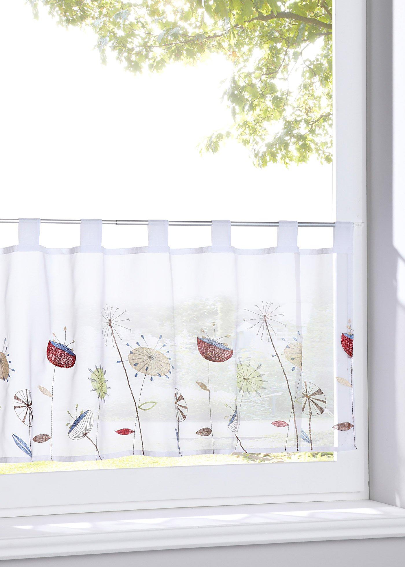 Brise-bise à broderie florale