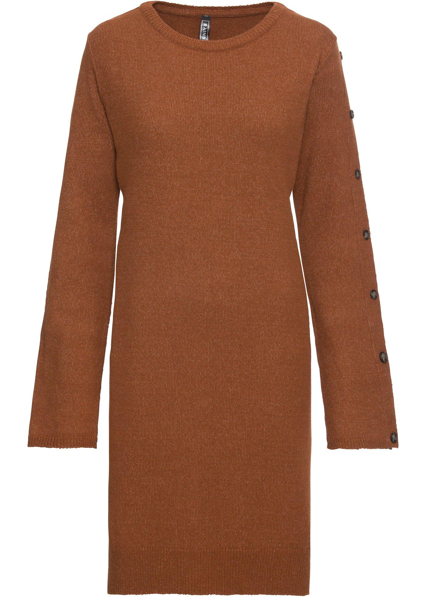 Robe en maille avec boutons imitation corne