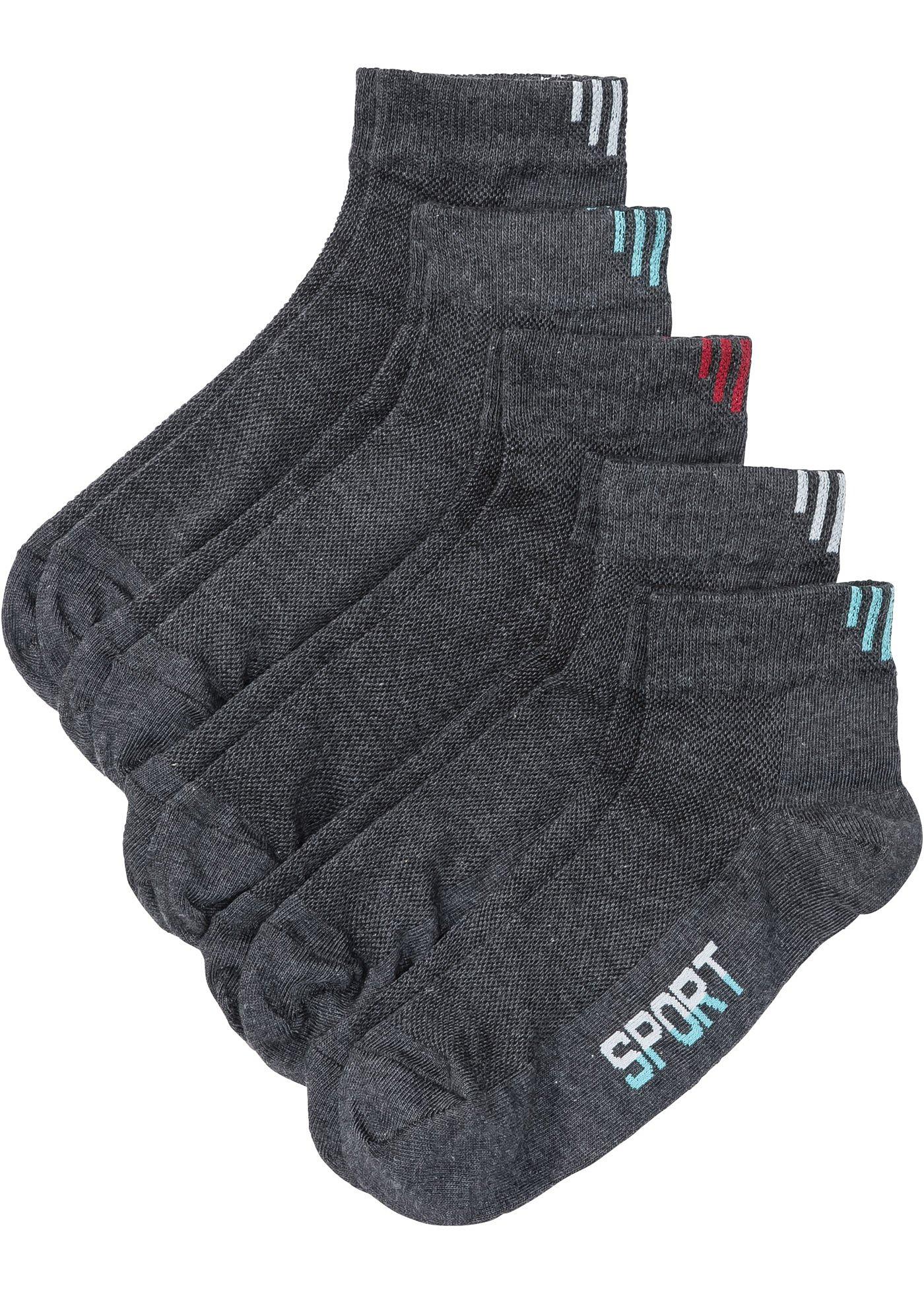 Lot de 5 paires de socquettes de sport avec inscription