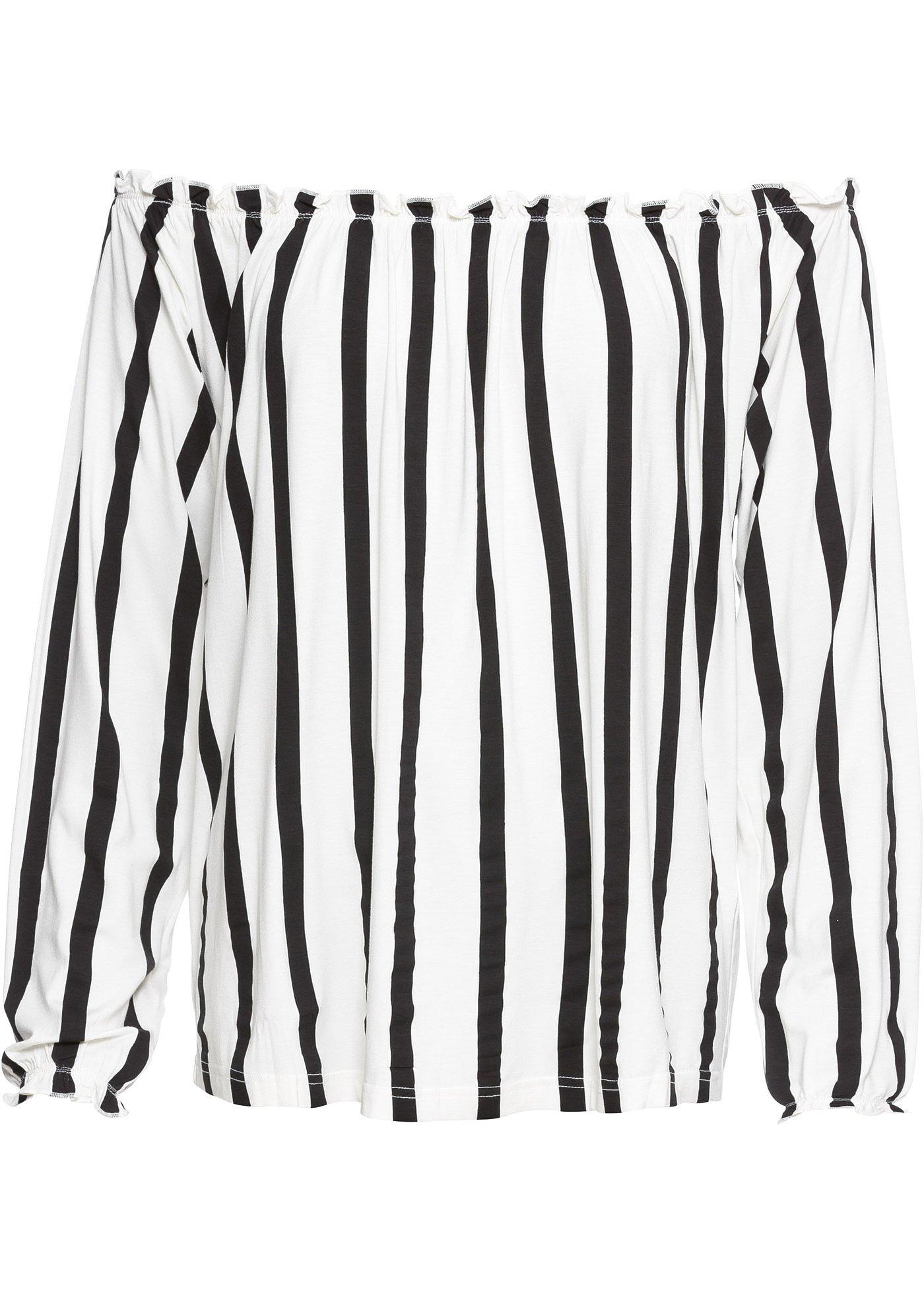 T-shirt rayé à encolure Carmen