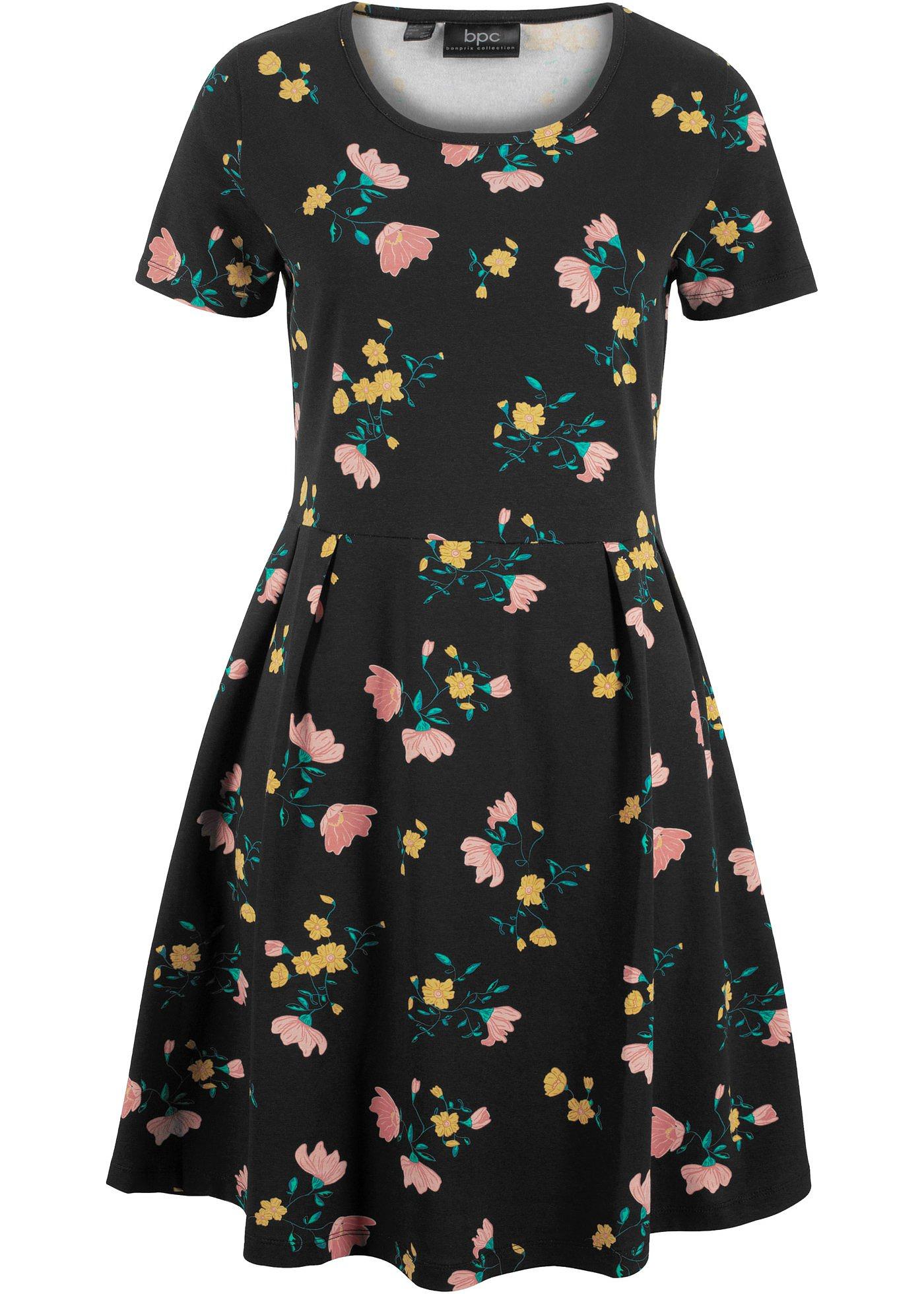 Robe à manches courtes et imprimé floral