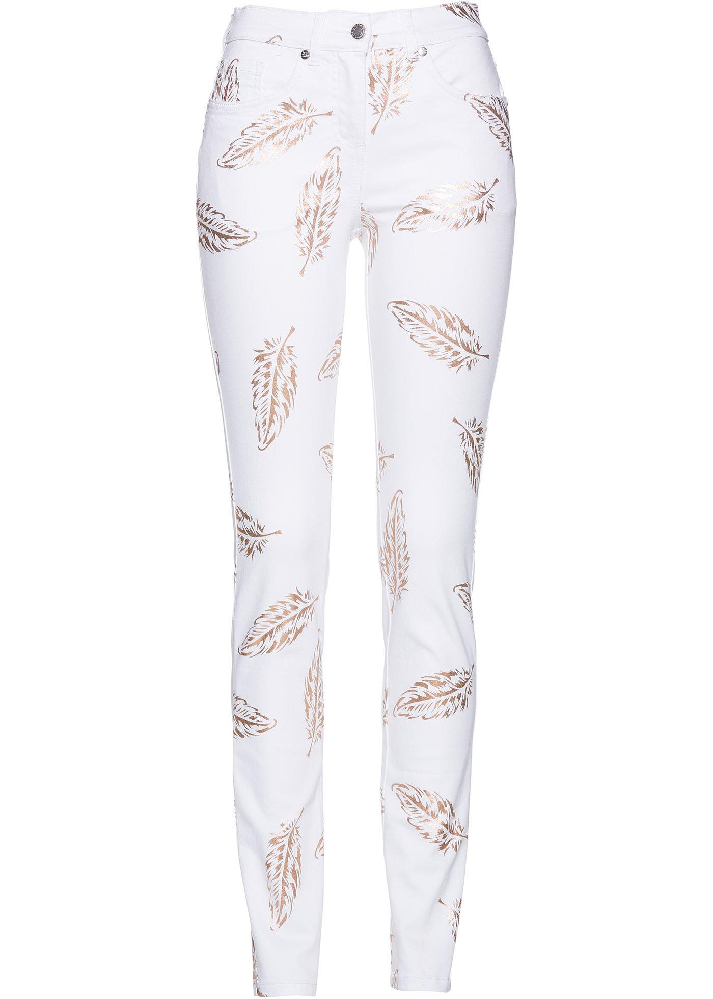 Jean à imprimé feuille