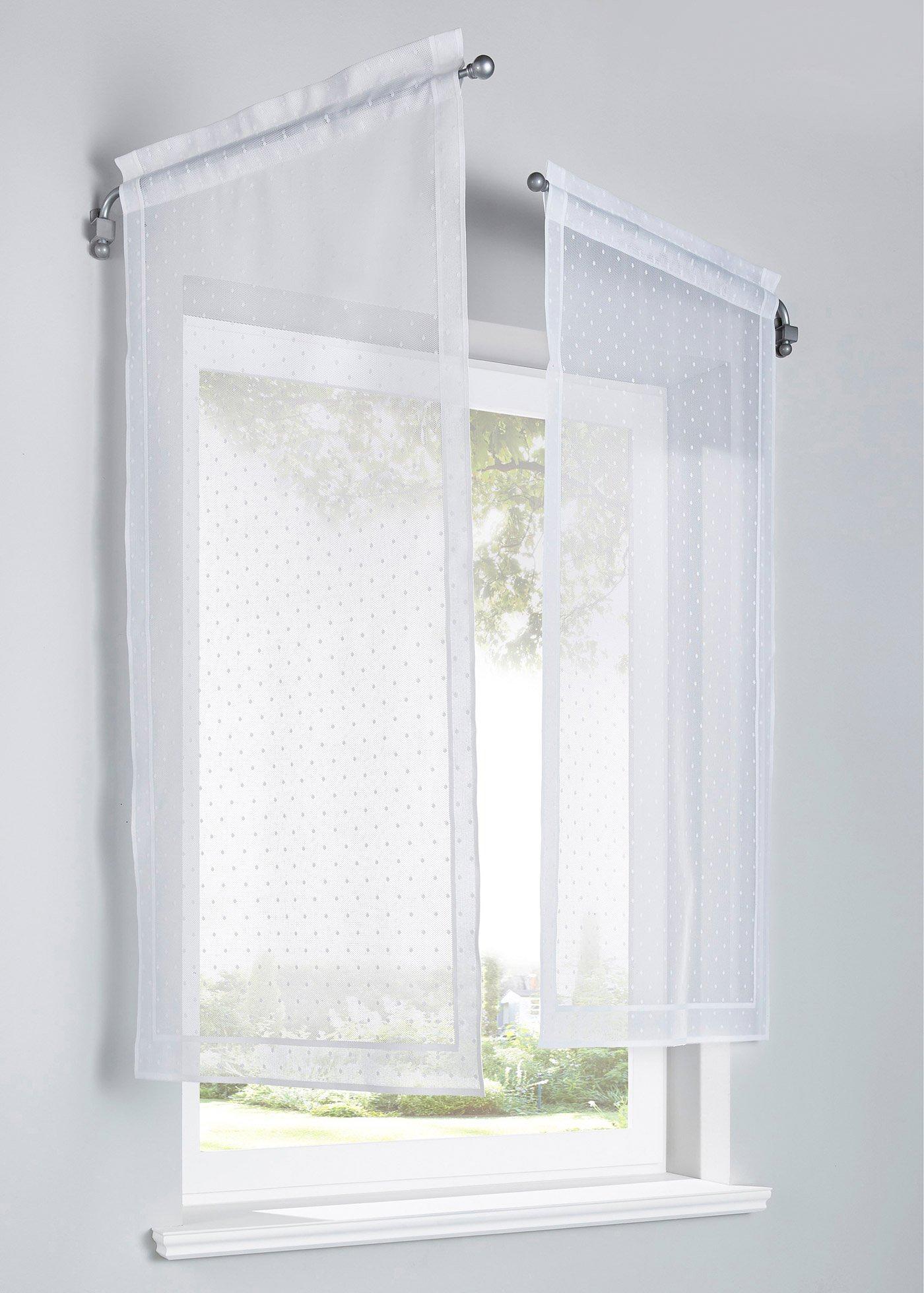 Vitrage jacquard à pois (1 pce.)