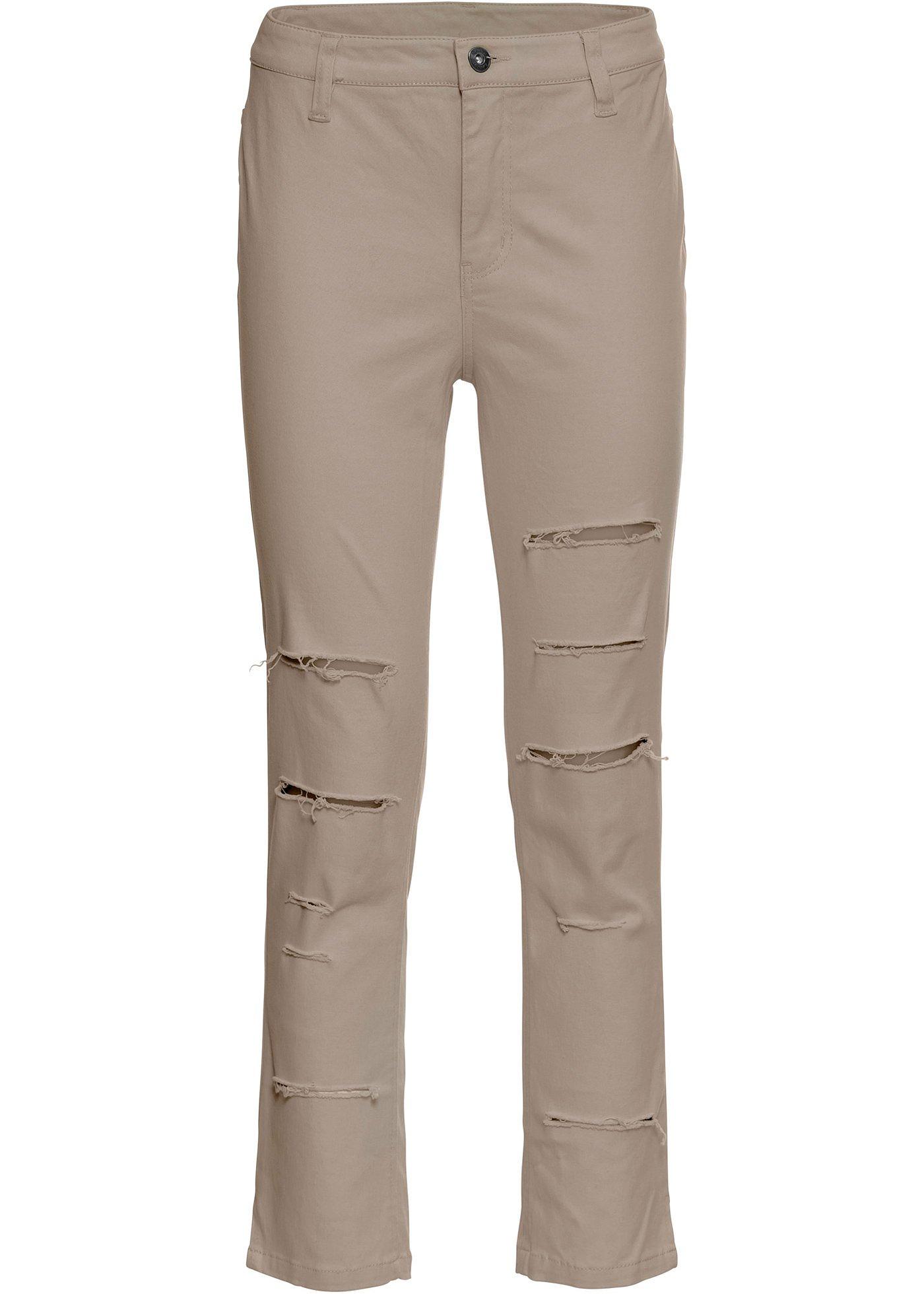 Pantalon 7/8 à taille haute avec fentes