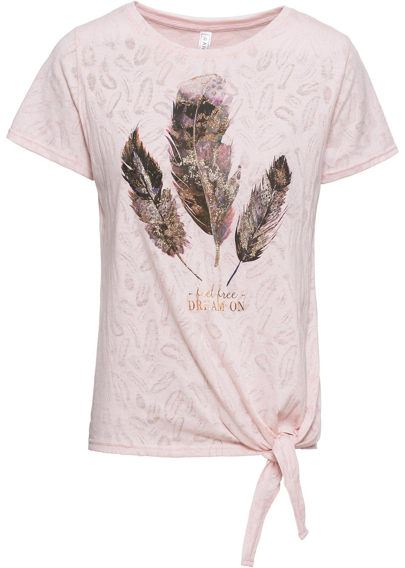 T-shirt à imprimé plume