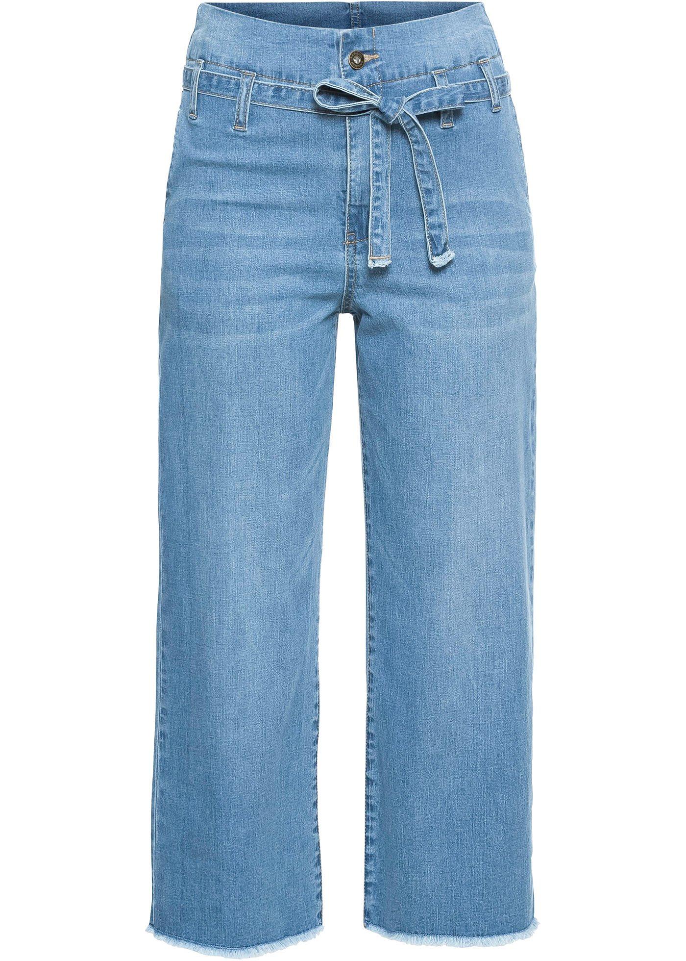 Image de Jupe-culotte en jean avec ceinture
