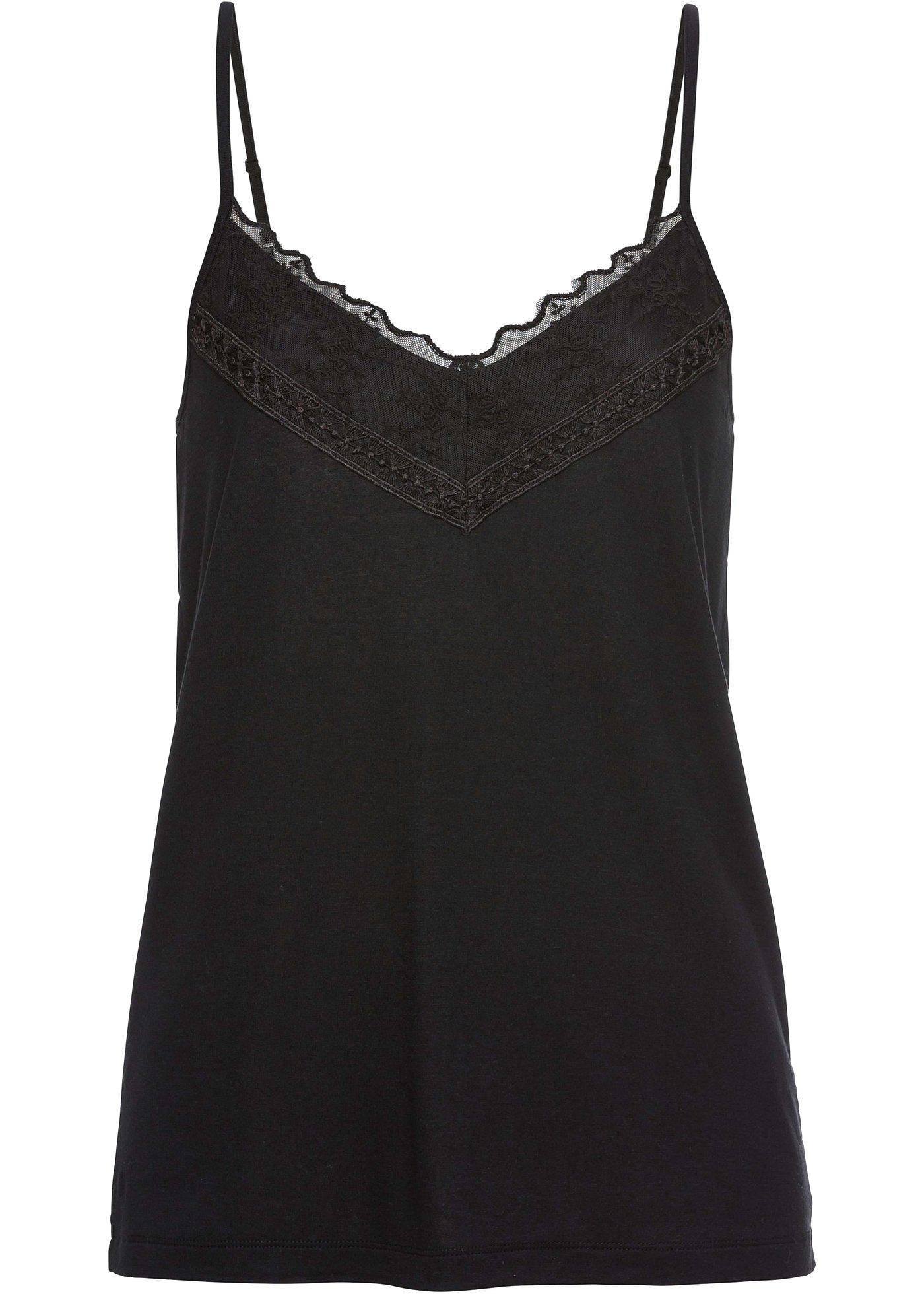 Top bretelles spaghetti à dentelle