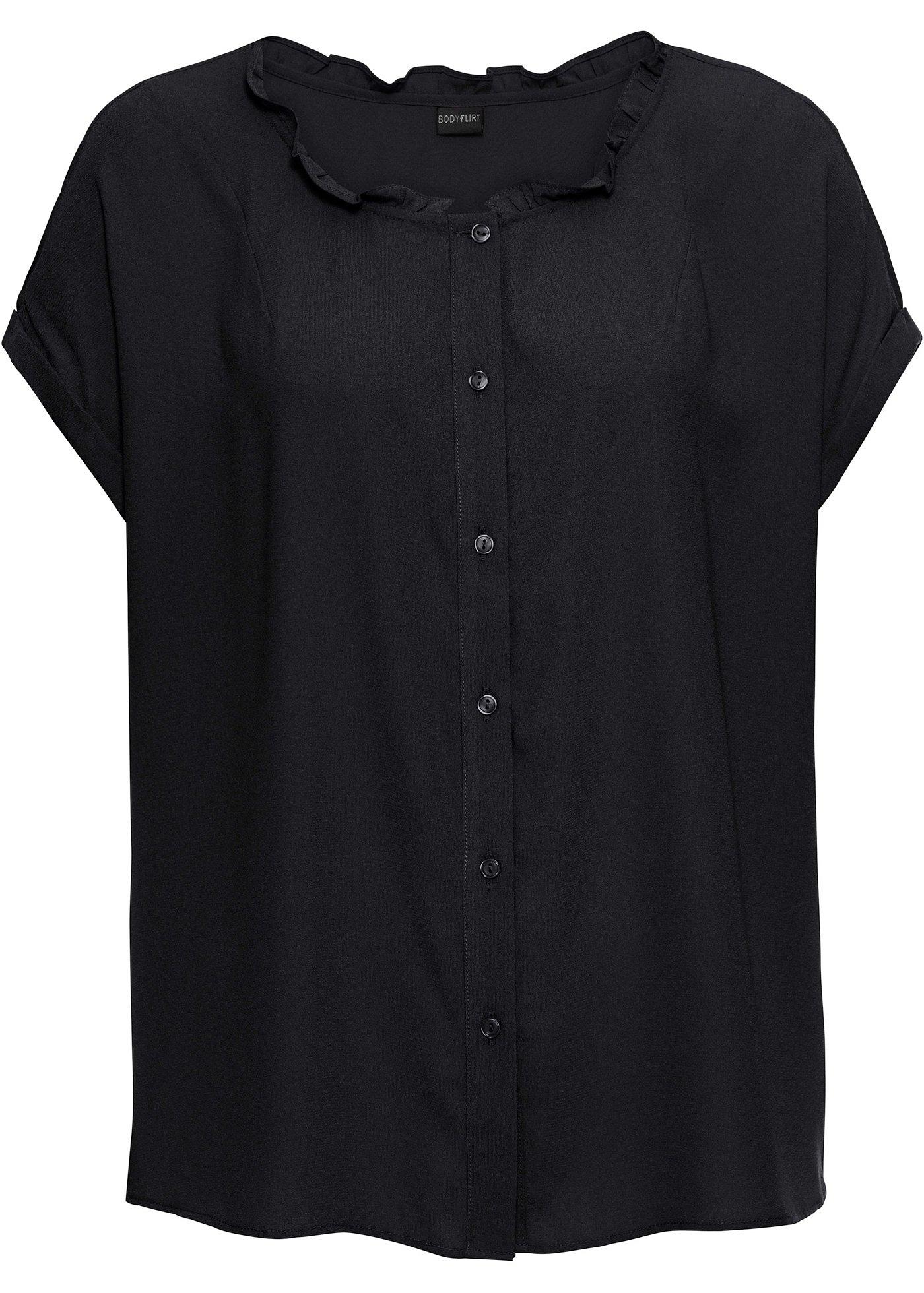 Chemisier manches courtes à ruchés, oversized