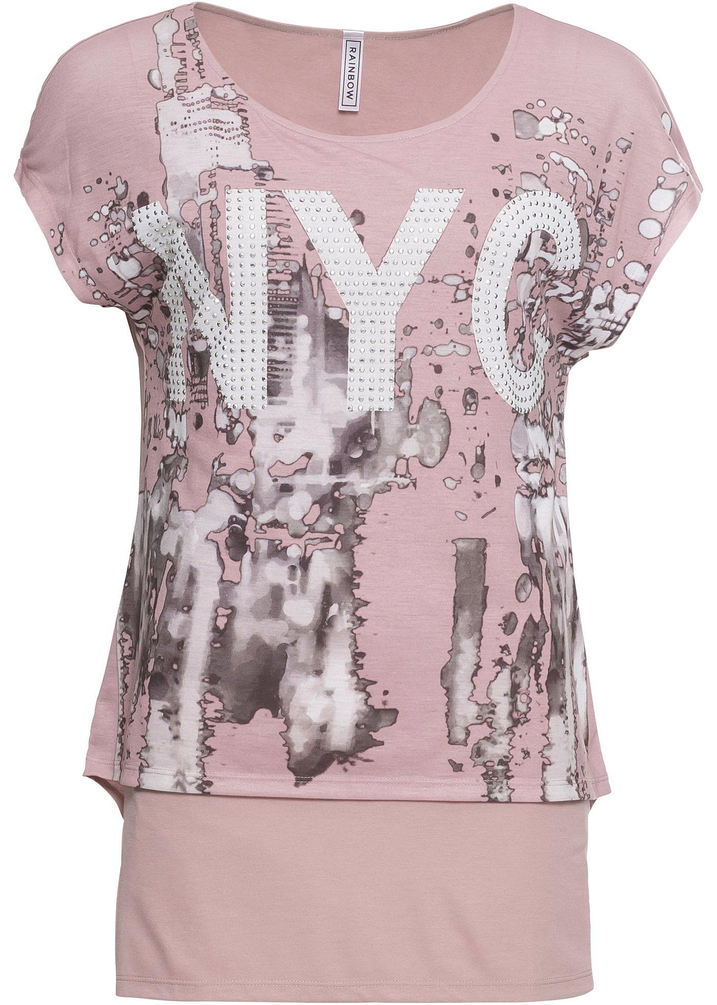 T-shirt long imprimé 2 en 1