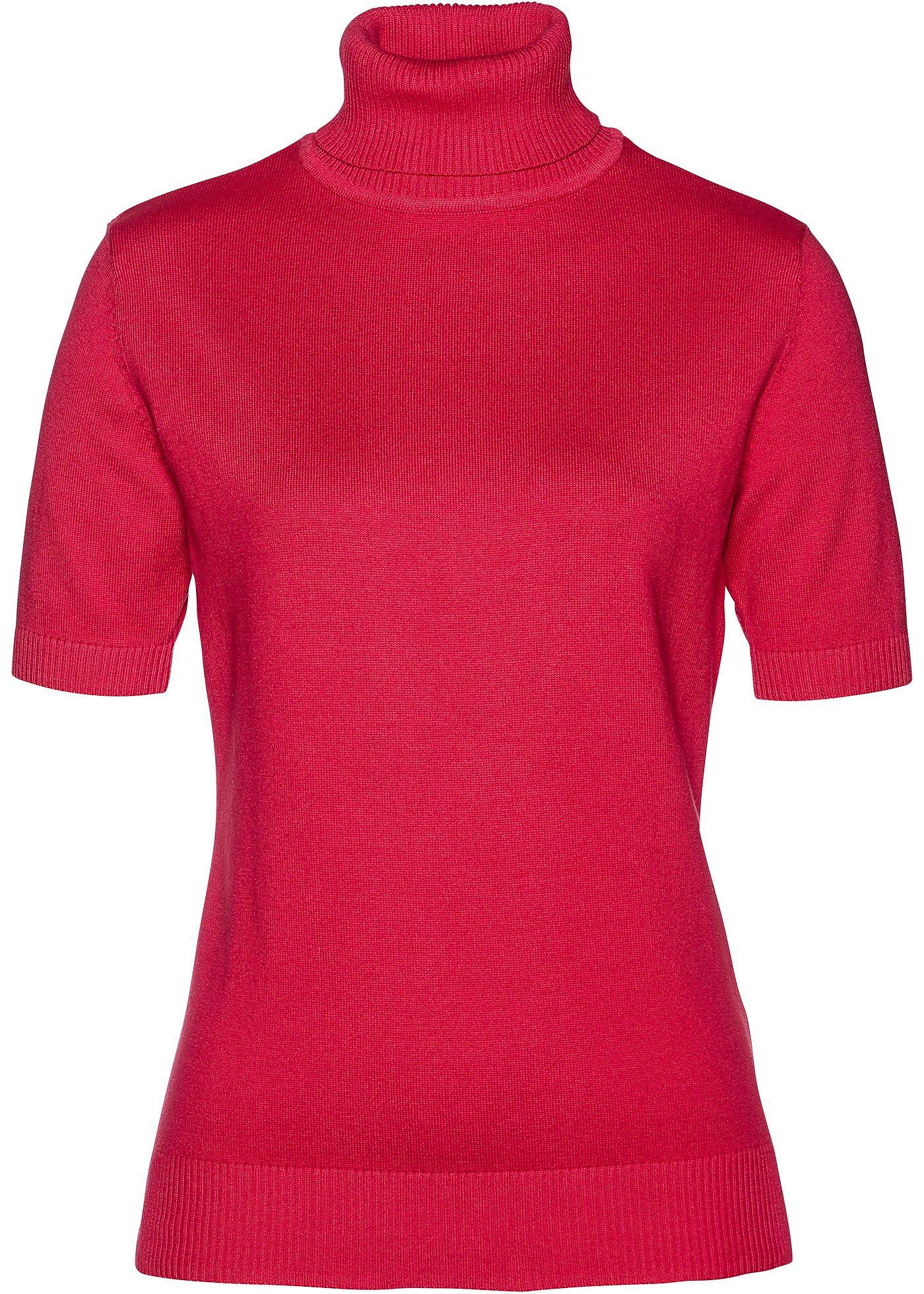 Pull col roulé, manches courtes