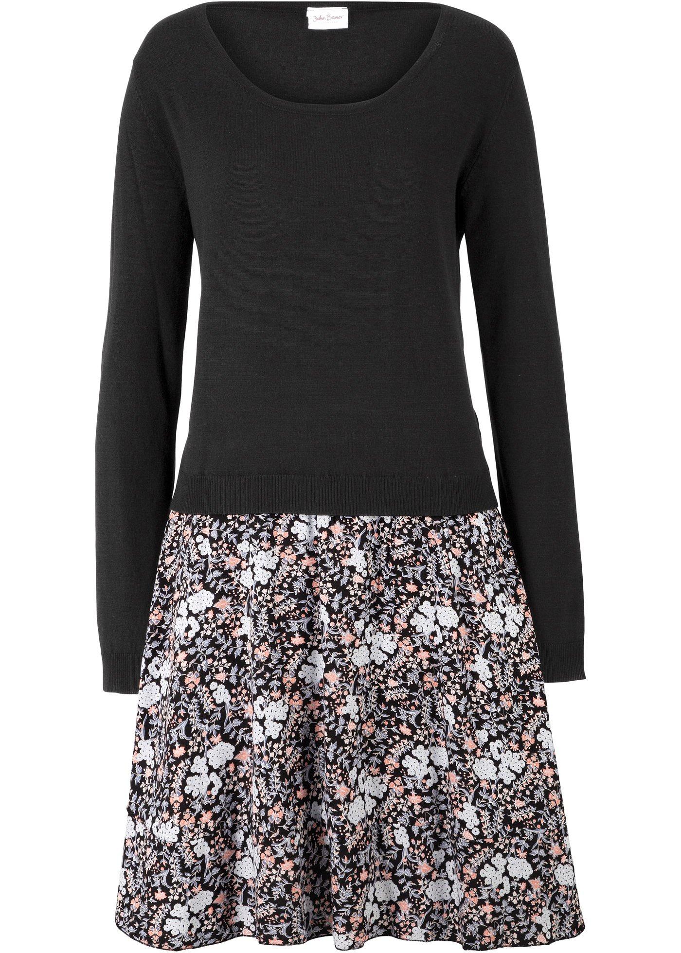 Robe en maille style 2en1, manches longues