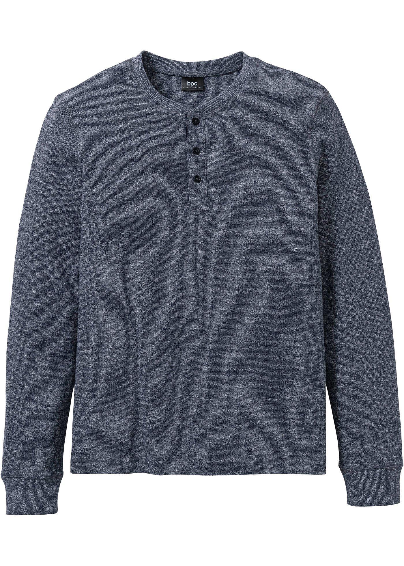 T-shirt à col henley en piqué