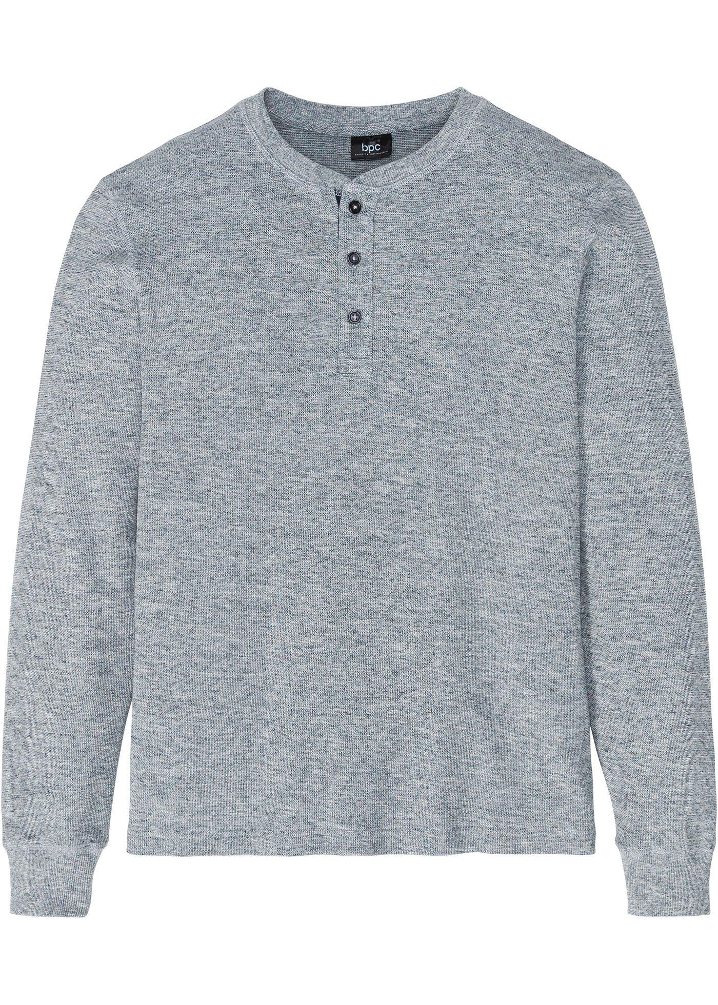 T-shirt à col henley en piqué