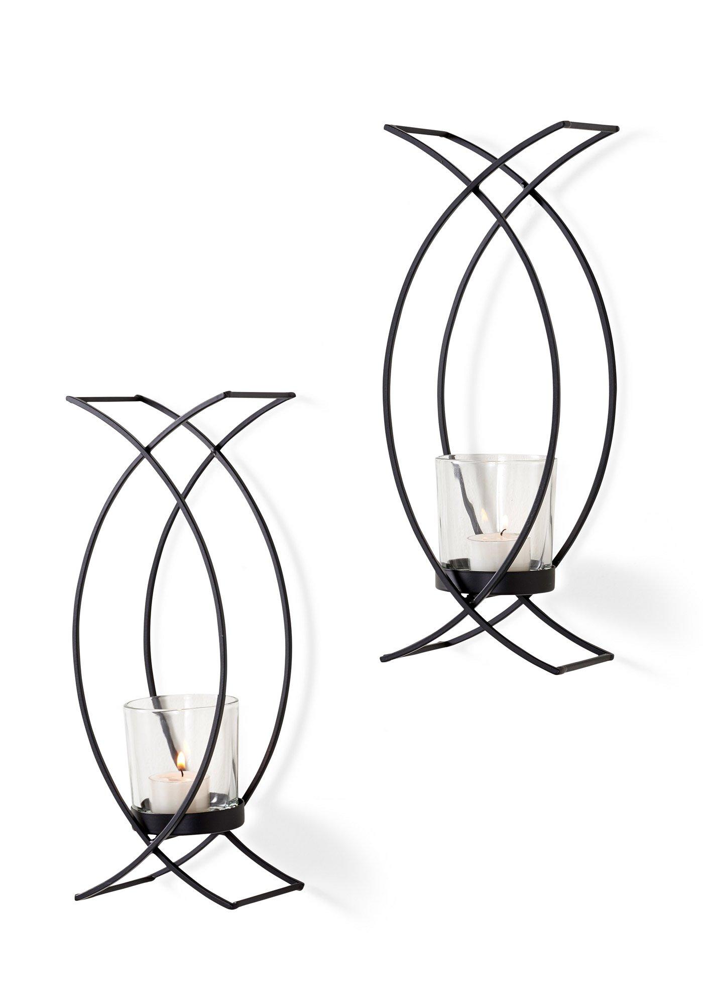 Lot de 2 bougeoirs muraux