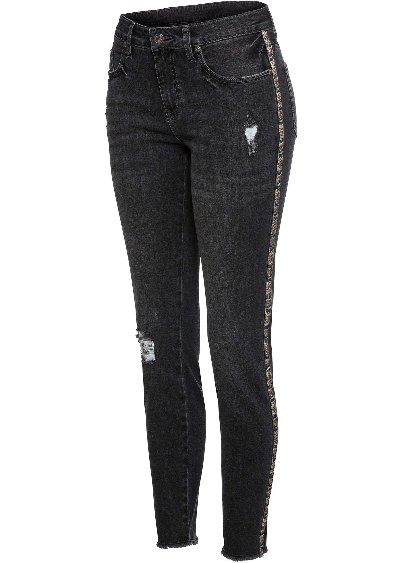 Jean à bandes latérales imprimées