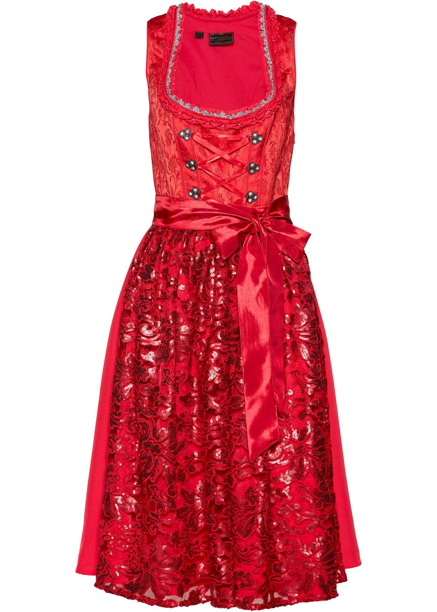 Robe Dirndl avec tablier à paillettes (Ens. 2 pces.)