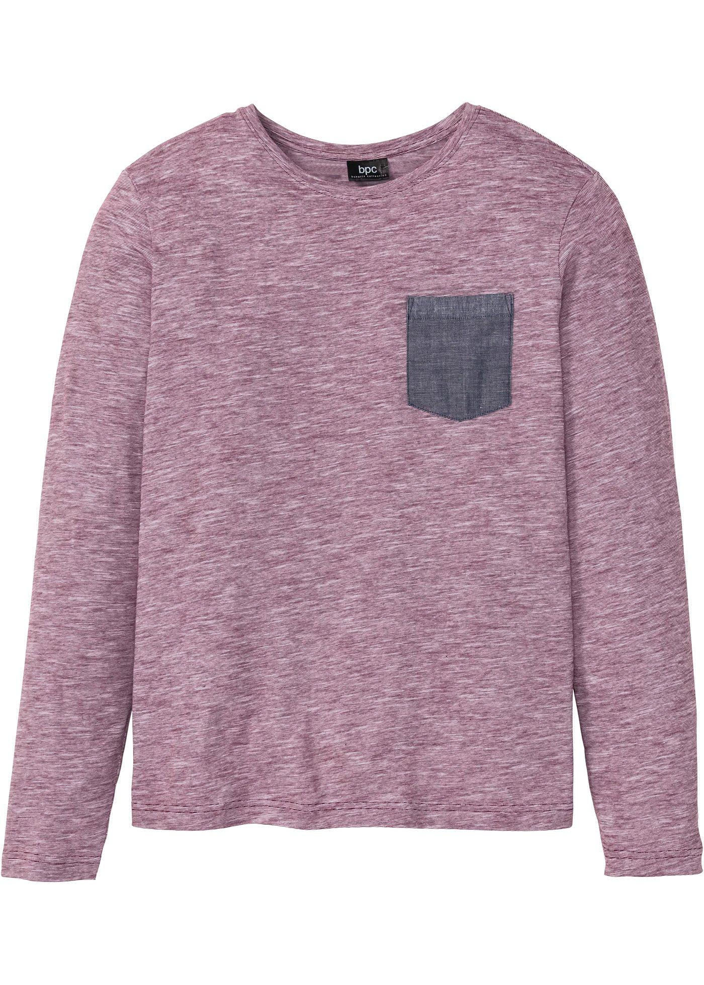 T-shirt manches longues avec poche chambray