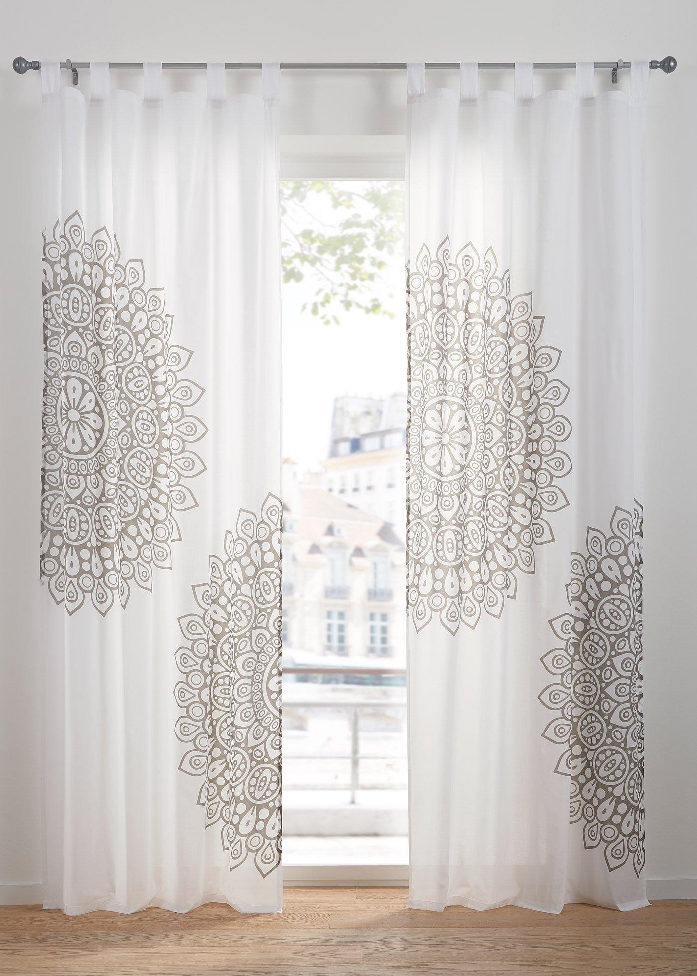 Voilage imprimé ornement (1 pce.)