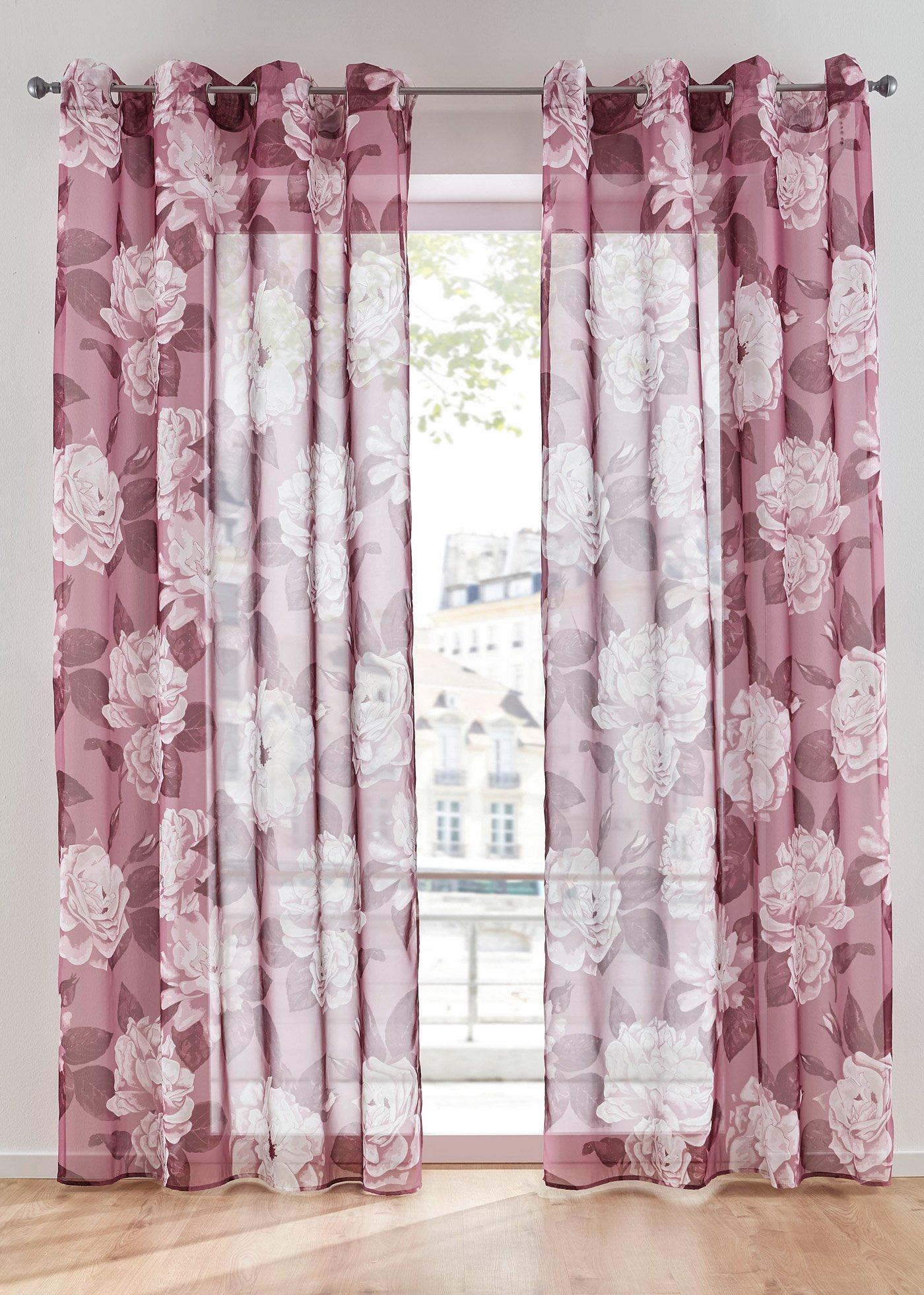 Voilage imprimé floral (1 pce.) BonPrix